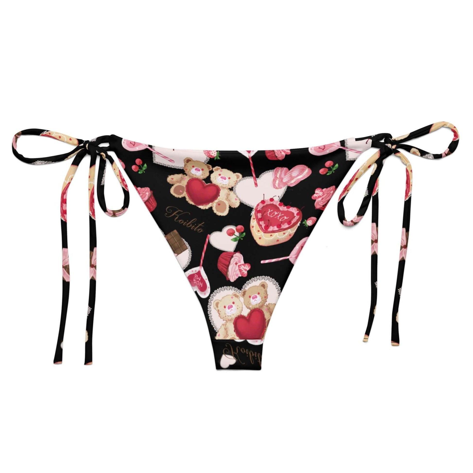 Shop the Sugar Sweetheart String Bikini Bottom, perfect for sunbathing with its adjustable straps and soft recycled fabric.