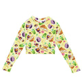 Bright and colorful Filipino Dessert Long-sleeved Crop Top featuring delicious dessert graphics for a sustainable style.