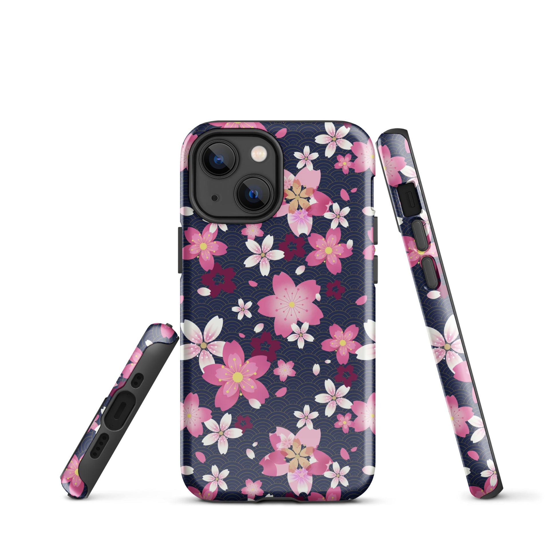 Stylish Sakura iPhone® Tough Case features a floral design with dual-layer protection for maximum durability.