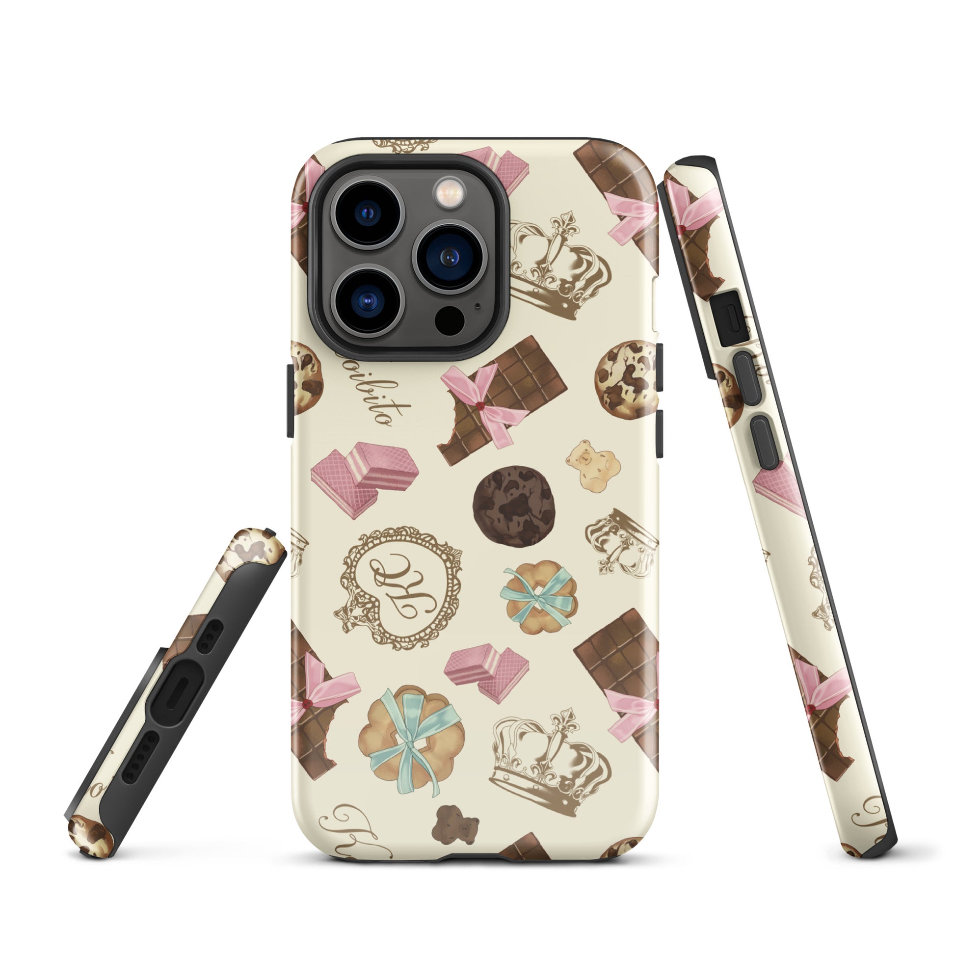 Stylish Royal Cookie iPhone® Tough Case featuring a chocolate and crown design, perfect for protection and fashion.