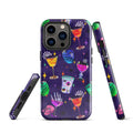 Stylish Monster Party iPhone® Tough Case featuring vibrant drinks and spooky elements for ultimate phone protection.