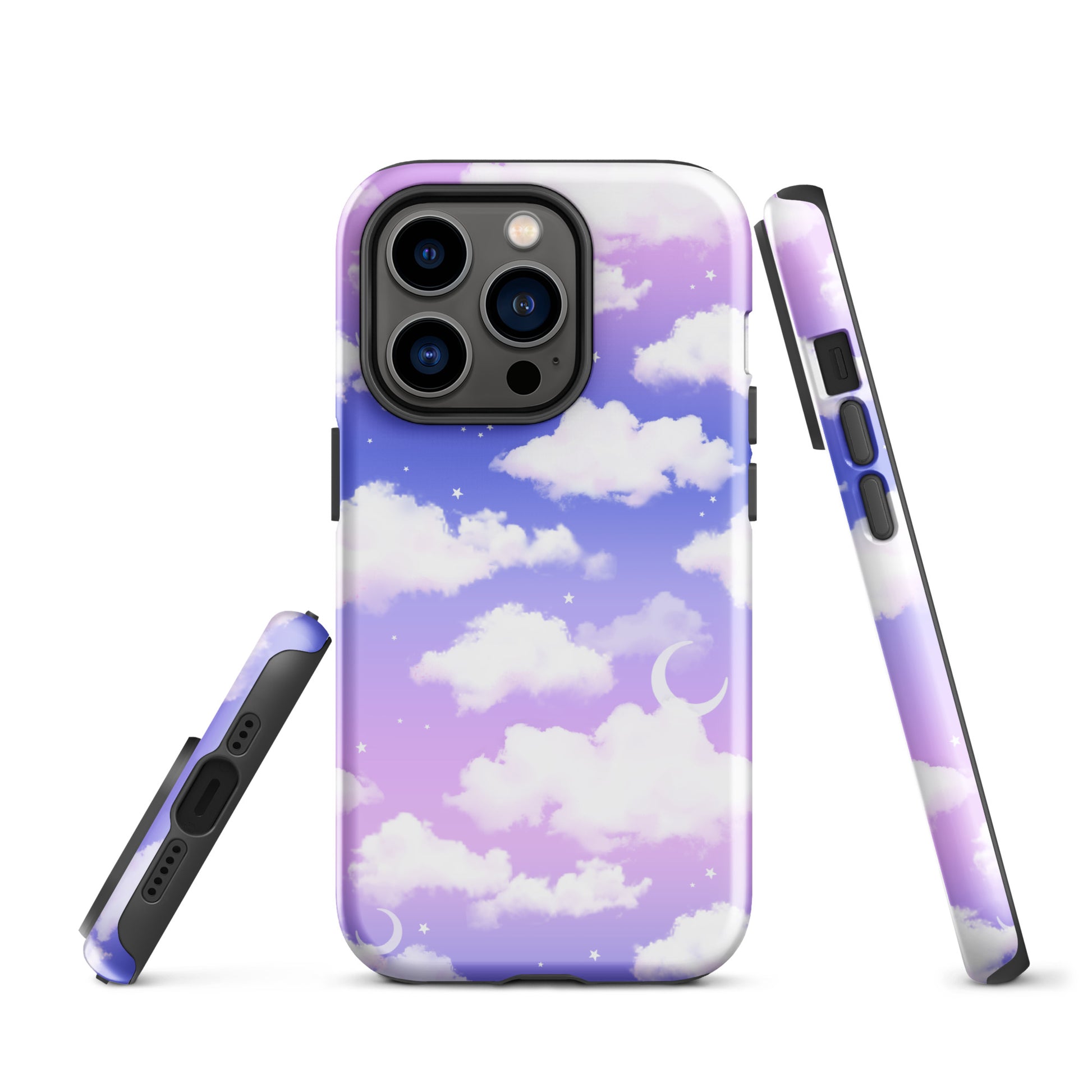 Stylish Cloudy Sky iPhone® Tough Case features dual-layer protection and a vibrant cloud design for ultimate safety.