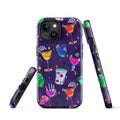 Colorful Monster Party iPhone® Tough Case featuring playful drink graphics, designed for style and protection.