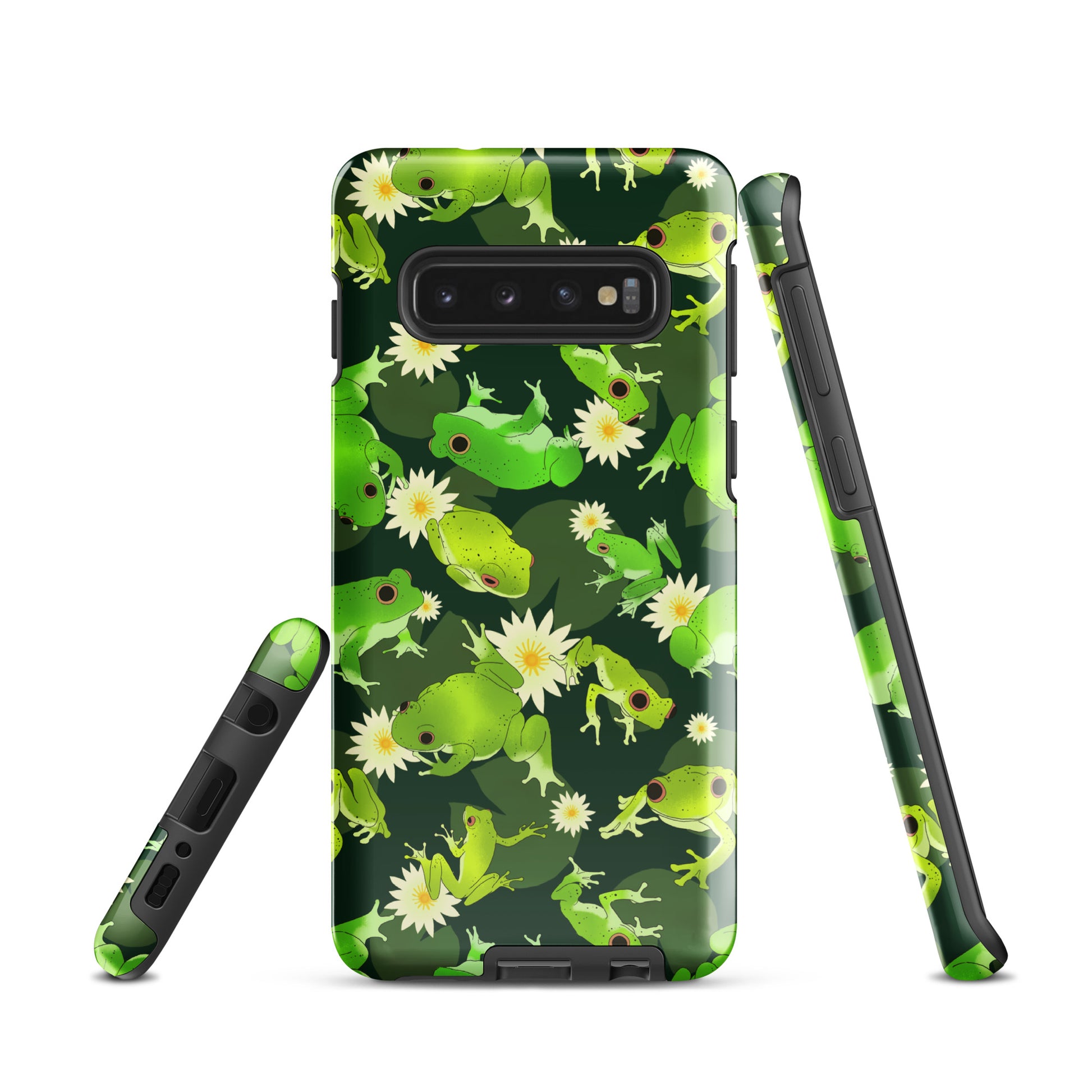 Stylish Kero-kero Samsung® Tough Case features vibrant frog design, ensuring durability and protection for your phone.