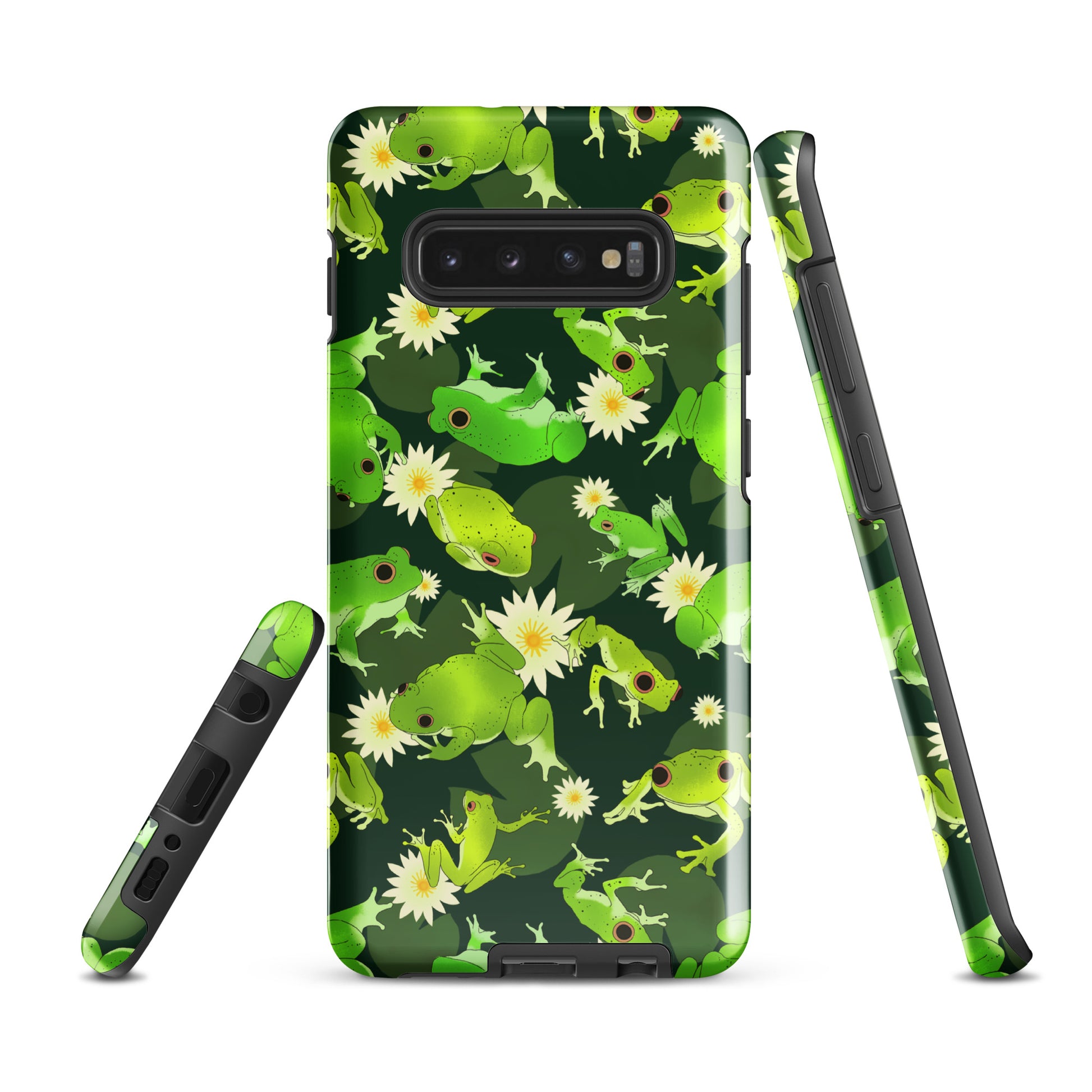 Protect your phone in style with the Kero-kero Samsung® Tough Case, featuring vibrant frog and lily pad design.