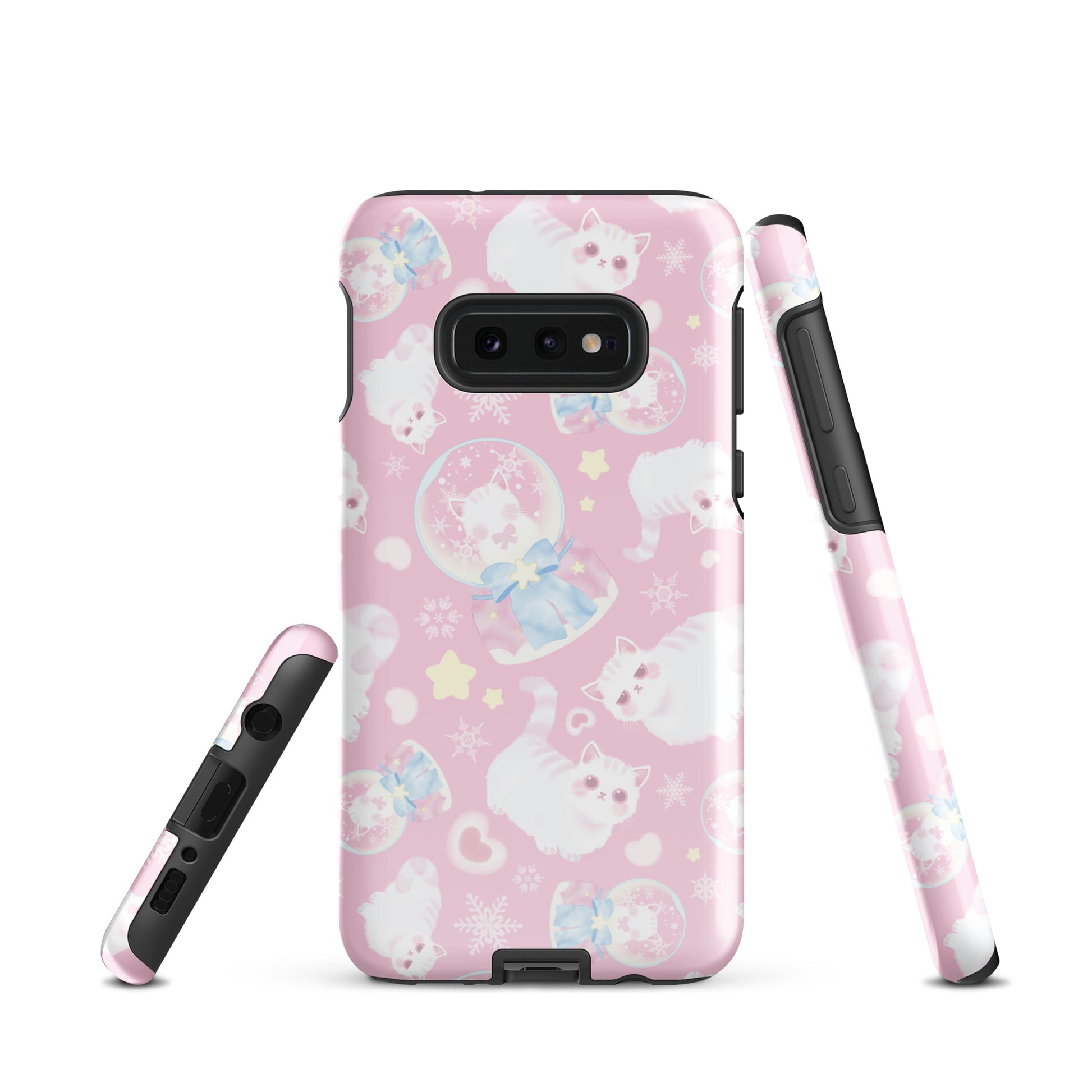 Stylish Snow Kitten Samsung® Tough Case offers impact protection with a cute design for your Galaxy S10e.