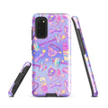 Stylish Glitter Gains Samsung® Tough Case features vibrant designs, offering impact resistance and dual-layer protection.