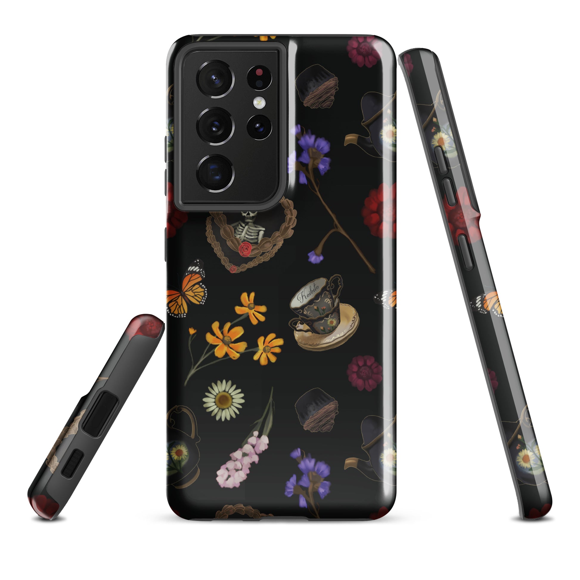Gothic Tea Time Samsung® Tough Case features floral and tea-themed art, ensuring style and protection for your phone.