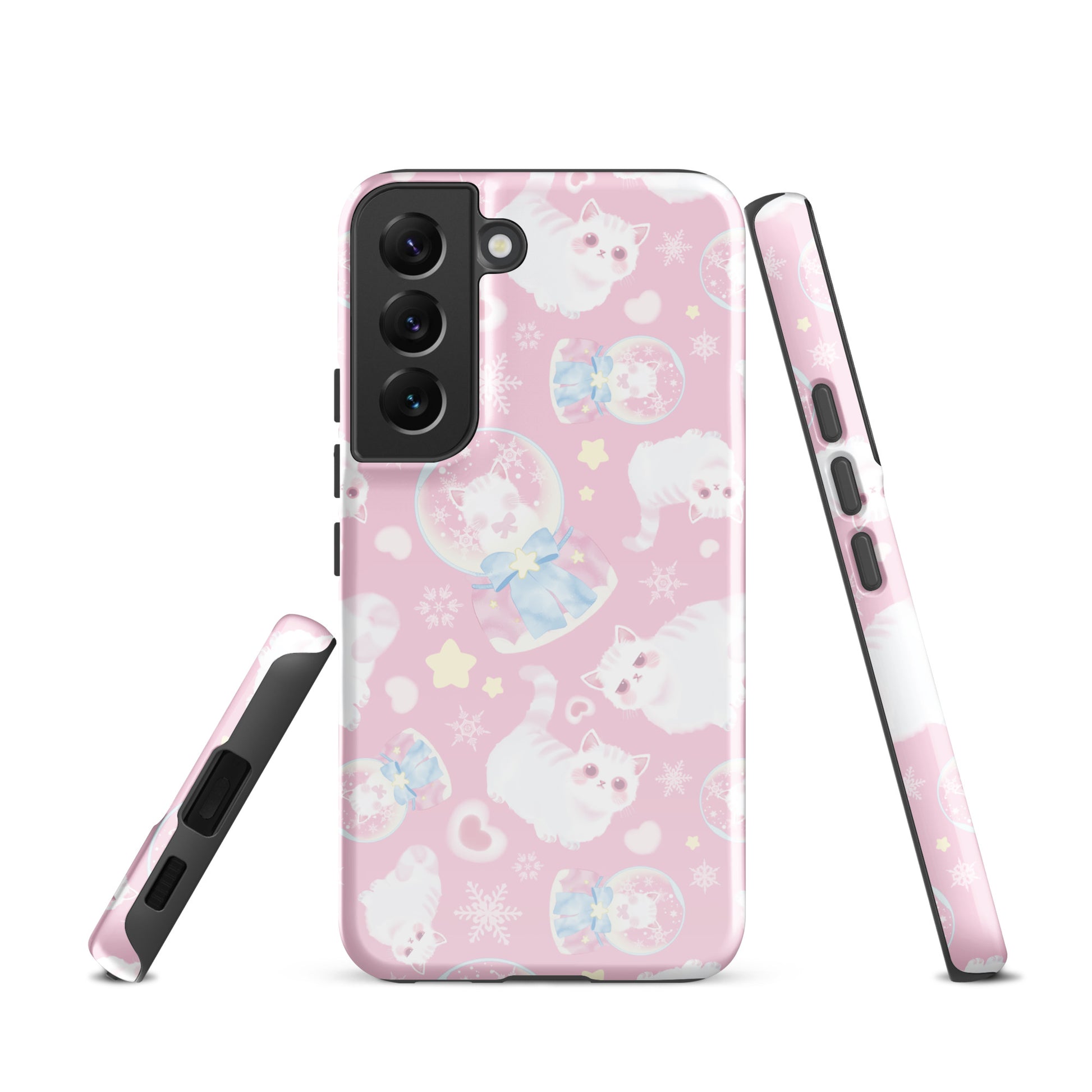 Snow Kitten Samsung® Tough Case features a playful design, blending art with protection for your phone. Perfect gift!