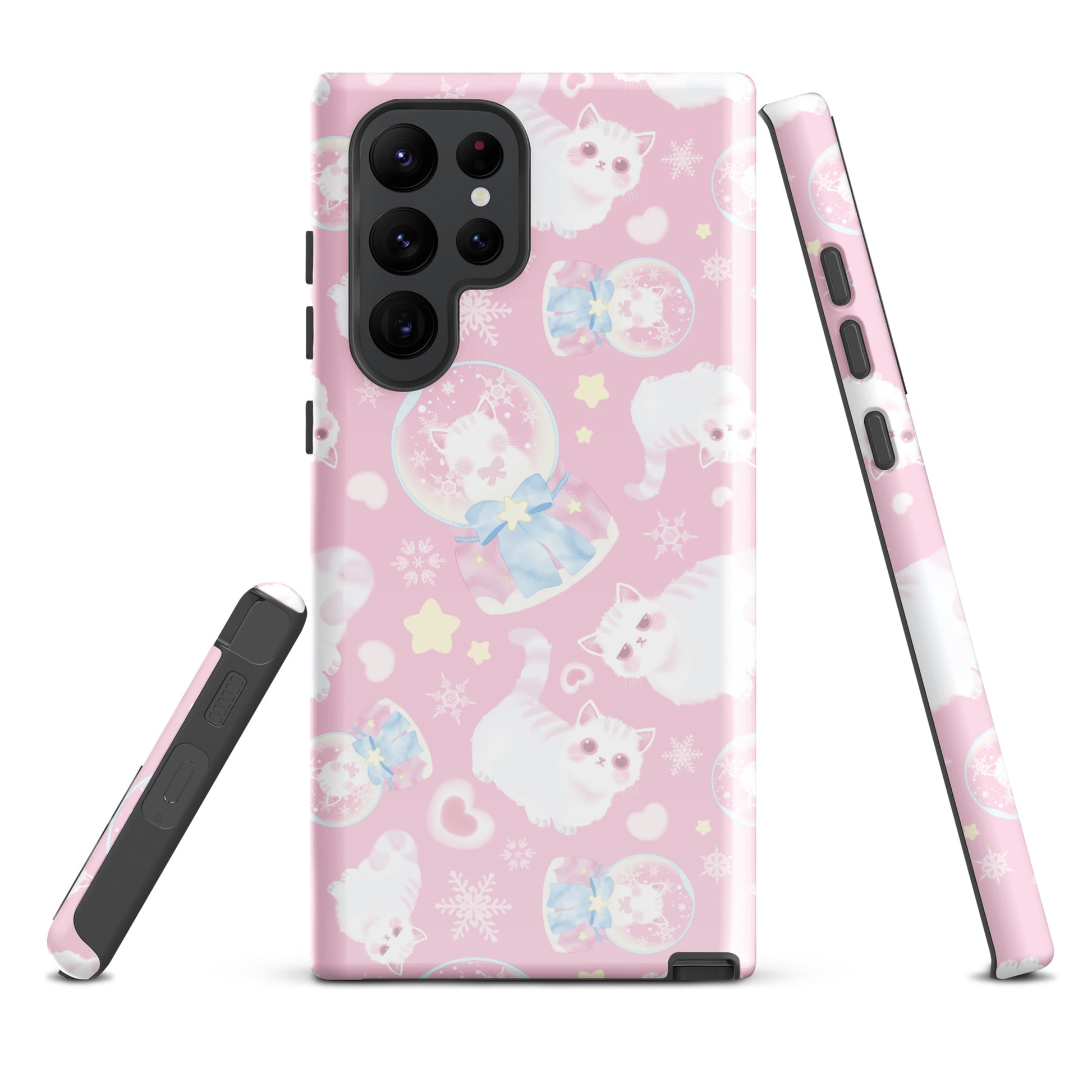 Stylish Snow Kitten Samsung® Tough Case featuring playful cat designs, ensuring your phone stays safe and chic.