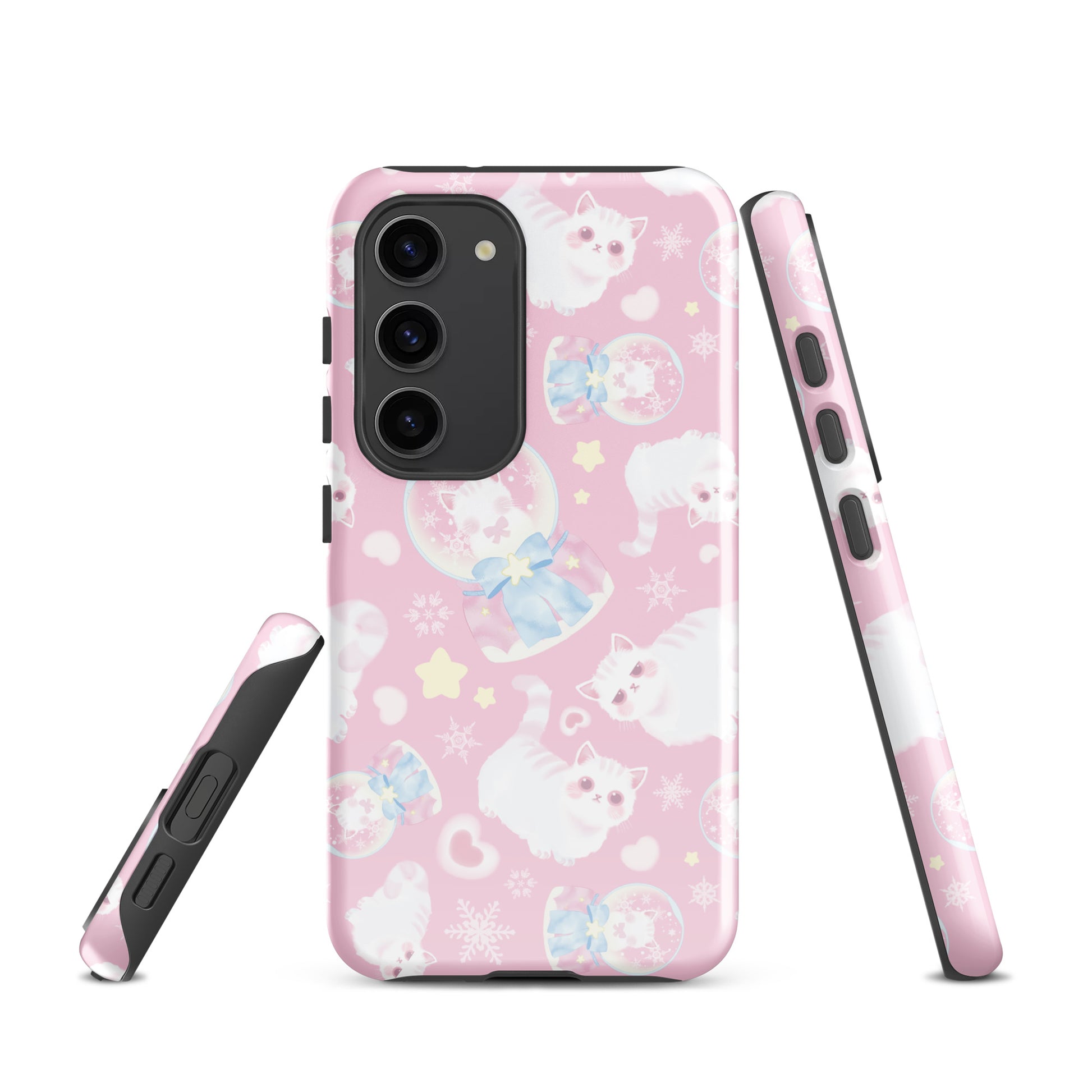 Snow Kitten Samsung® Tough Case features a cute design, offering impact resistance and stylish protection for your phone.