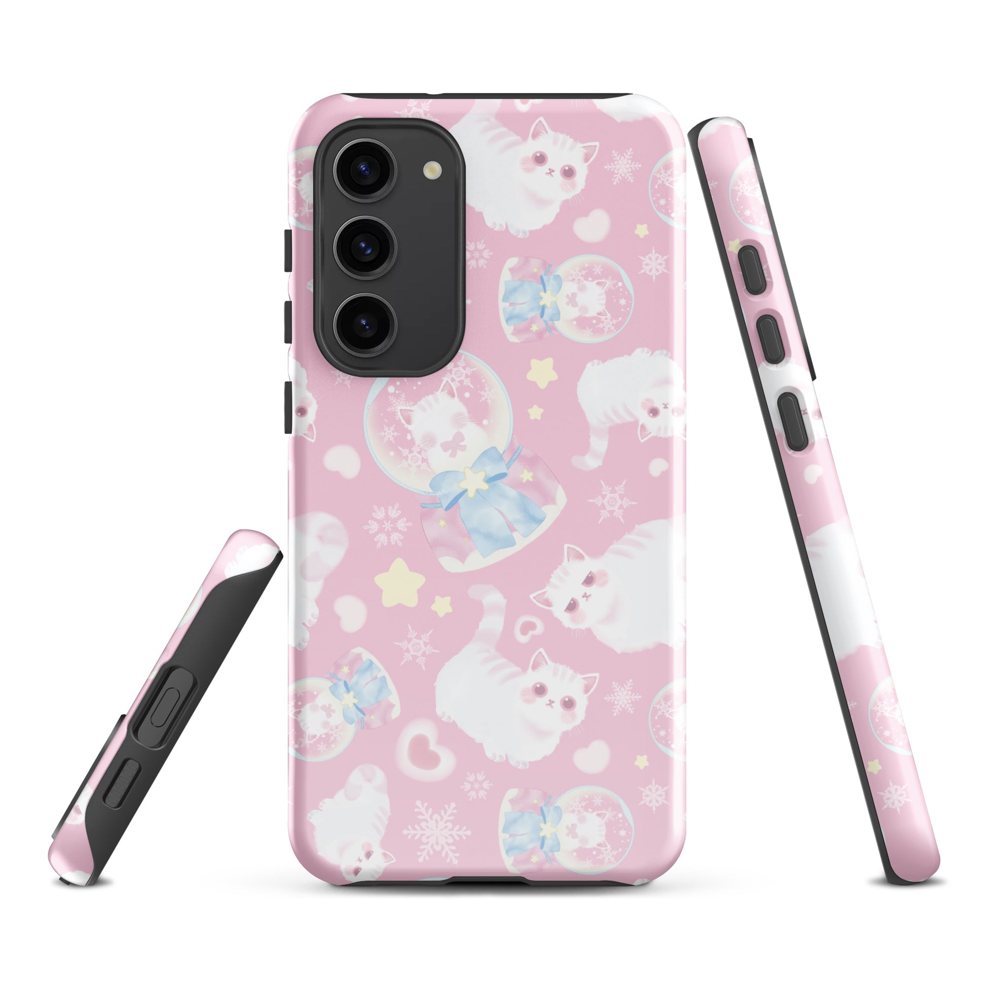 Snow Kitten Samsung® Tough Case features adorable kittens on a durable design, perfect for protecting your phone stylishly.