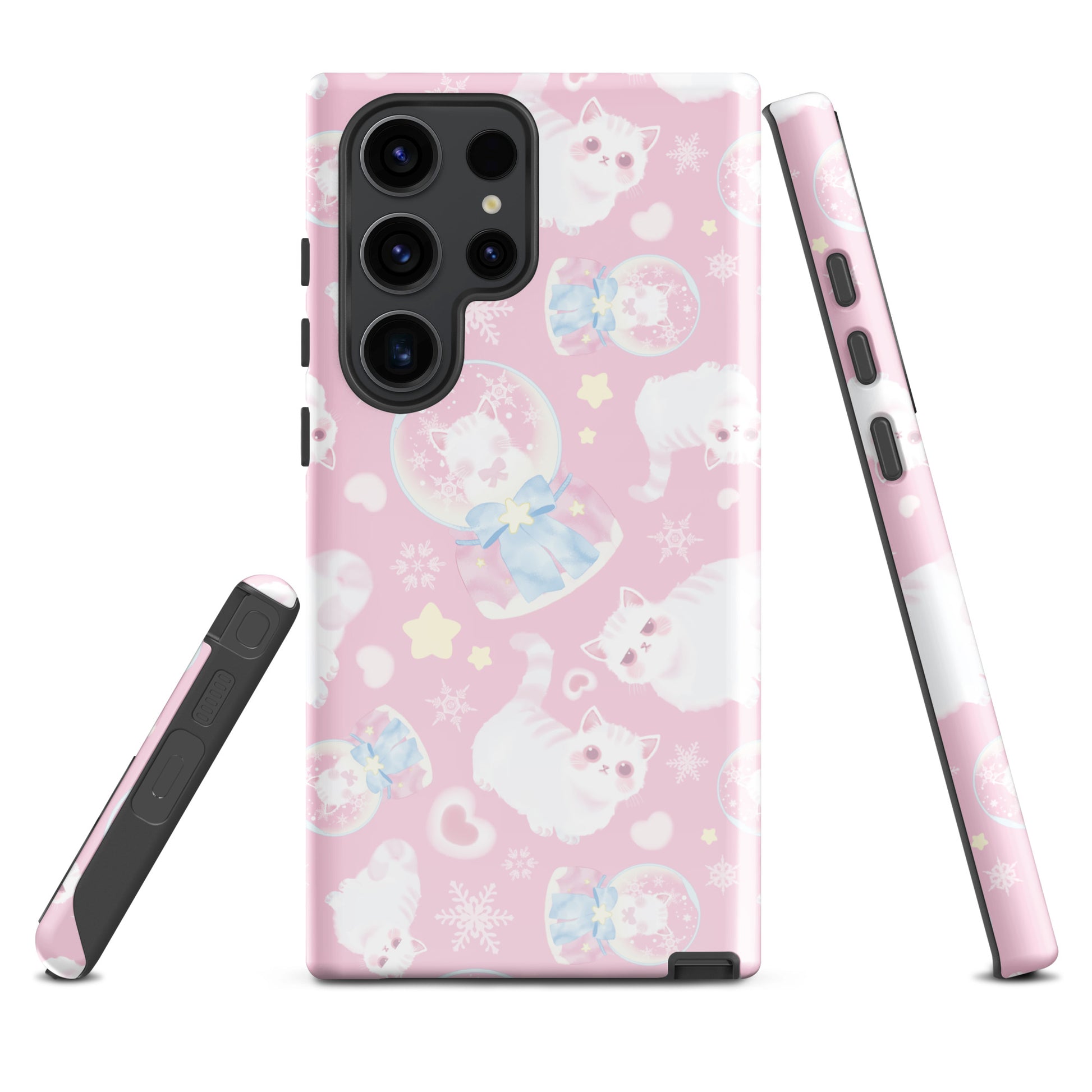Stylish Snow Kitten Samsung® Tough Case featuring a cute kitten design, offering impact-resistant protection.