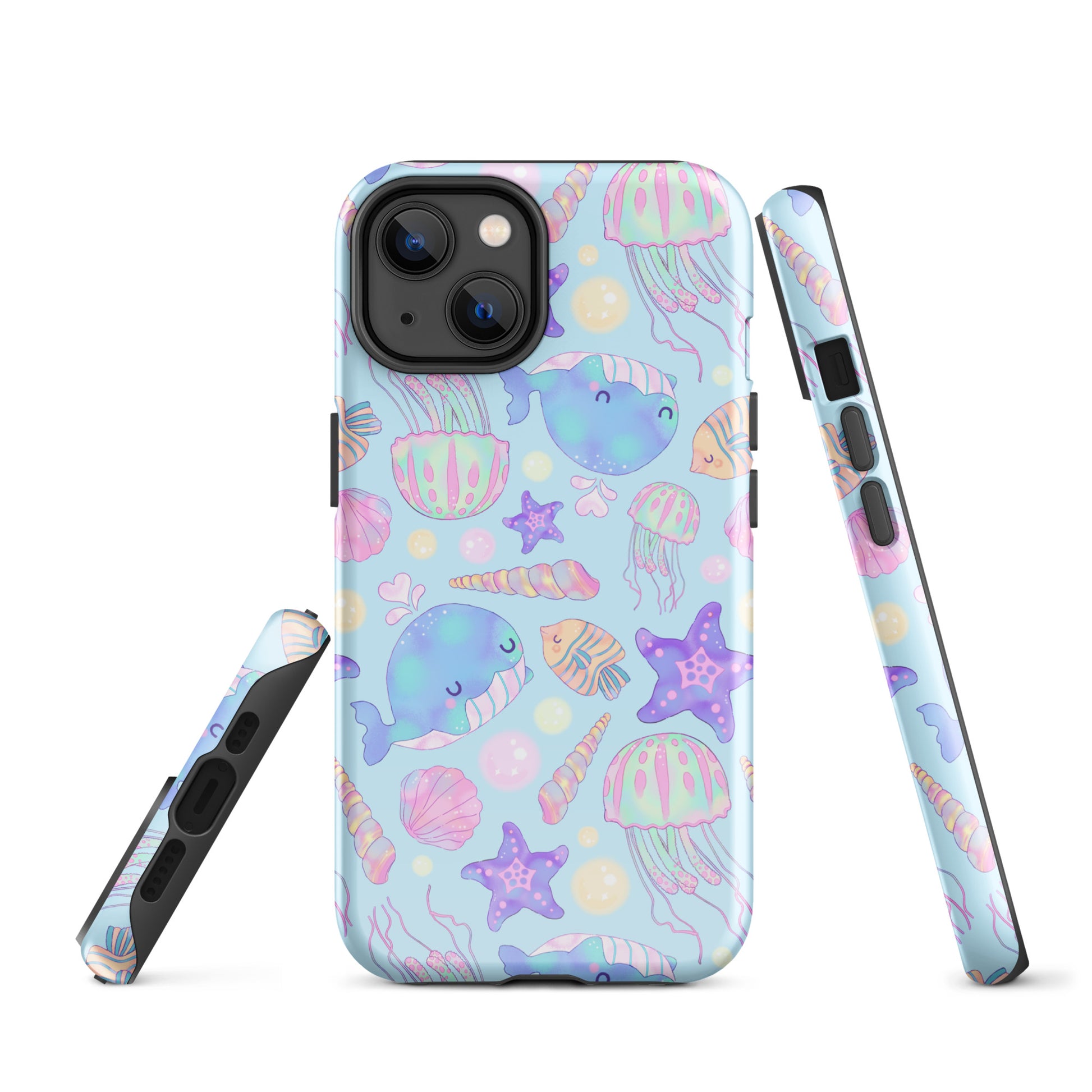 Durable Under the Sea iPhone® Tough Case featuring vibrant sea life design for stylish phone protection.