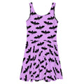 Aensland Skater Dress featuring a playful bat pattern, perfect for sunny days and inspired by the Morrigan.