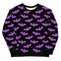 Cozy Aensland Sweatshirt featuring a whimsical bat design, perfect for warm and stylish nights out.