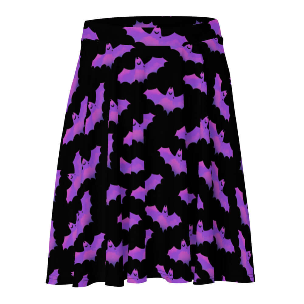 Shop the Aensland Skater Skirt featuring a playful bat design, perfect for warm sunny days and flattering on all figures.