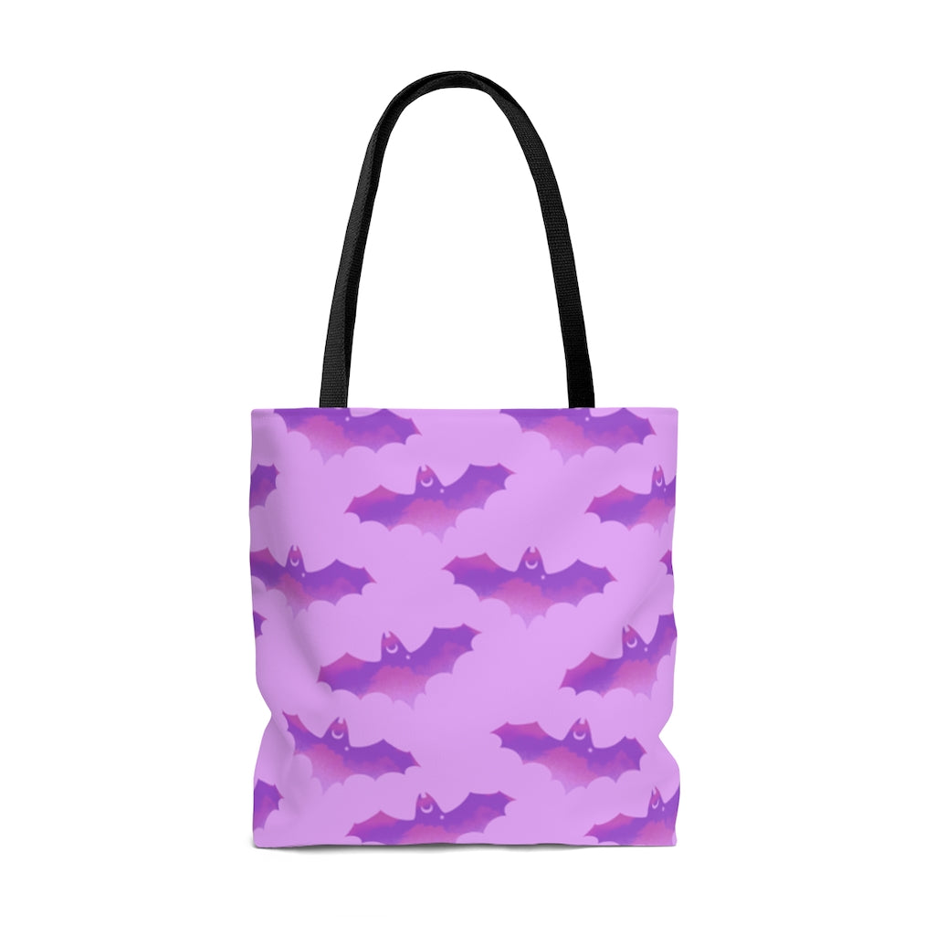 Stylish Aensland Tote Bag (Pink/Pink) featuring a unique bat design, perfect for any outfit or occasion.