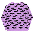 Cozy Aensland Sweatshirt featuring a playful bat pattern, perfect for fans of Morrigan-inspired fashion.