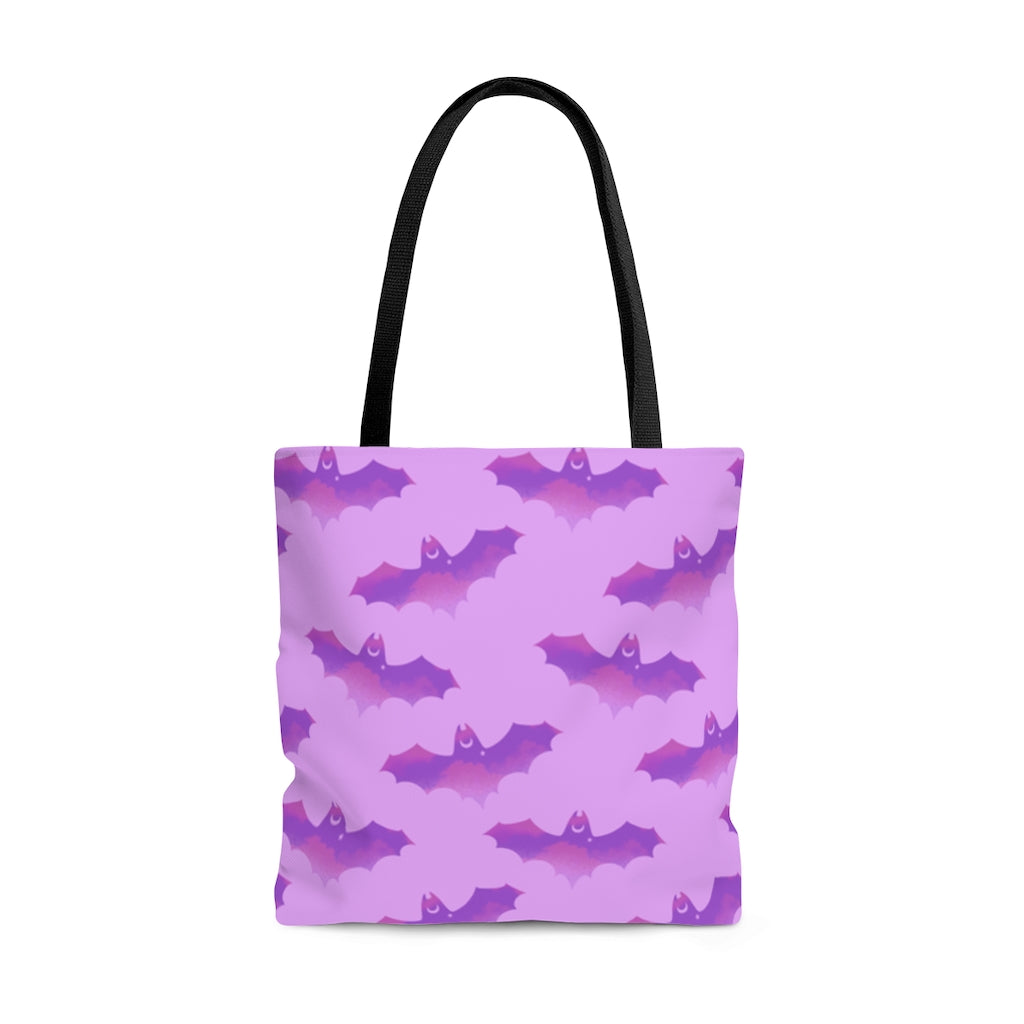Stylish Aensland Tote Bag (Pink/Pink) features a unique bat design, perfect for gym or night out adventures.