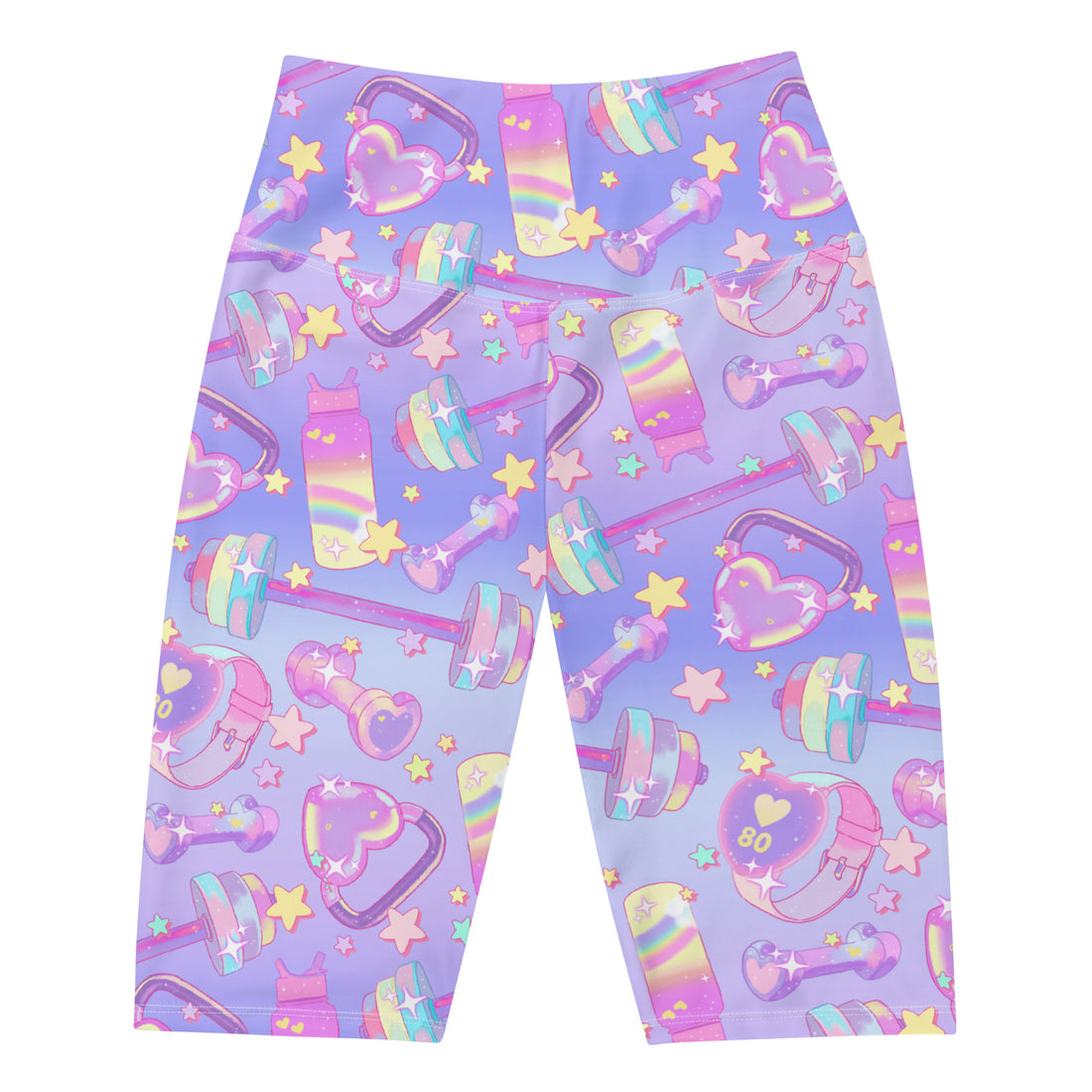 Stylish Glitter Gains Biker Shorts featuring a vibrant print, perfect for workouts and looking cute during sweat sessions.