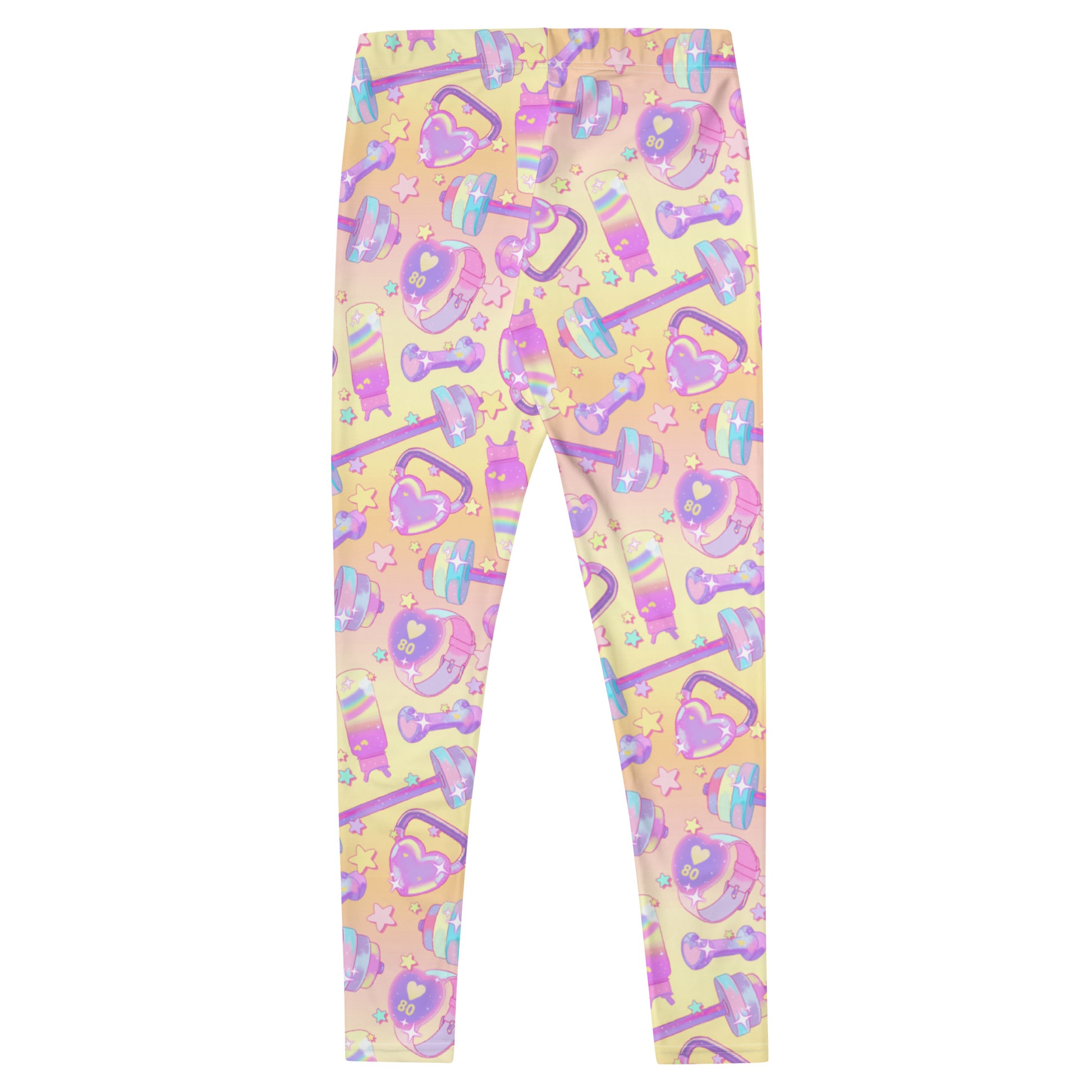 Colorful Glitter Gains Leggings featuring fun pastel designs, perfect for workouts and stylish outfits.