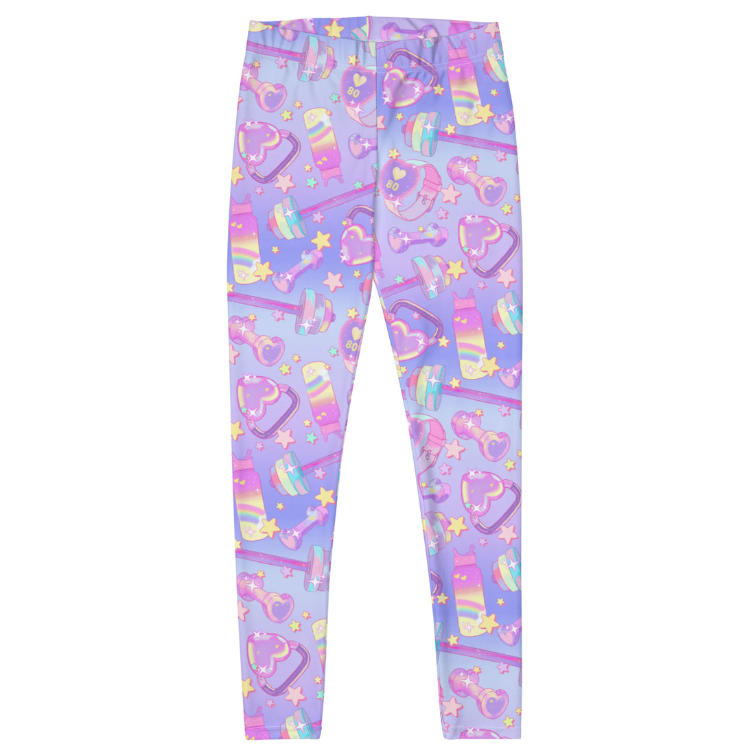Bright and fun Glitter Gains Leggings, perfect for workouts or casual wear, featuring a playful pastel design.