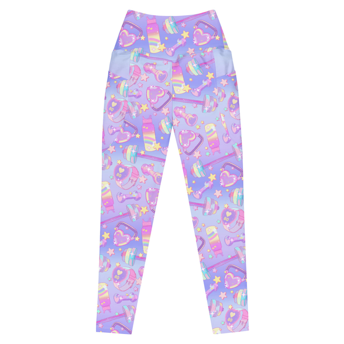 Premium Glitter Gains Leggings showcase a fun pastel design, ideal for workouts in comfort and style.