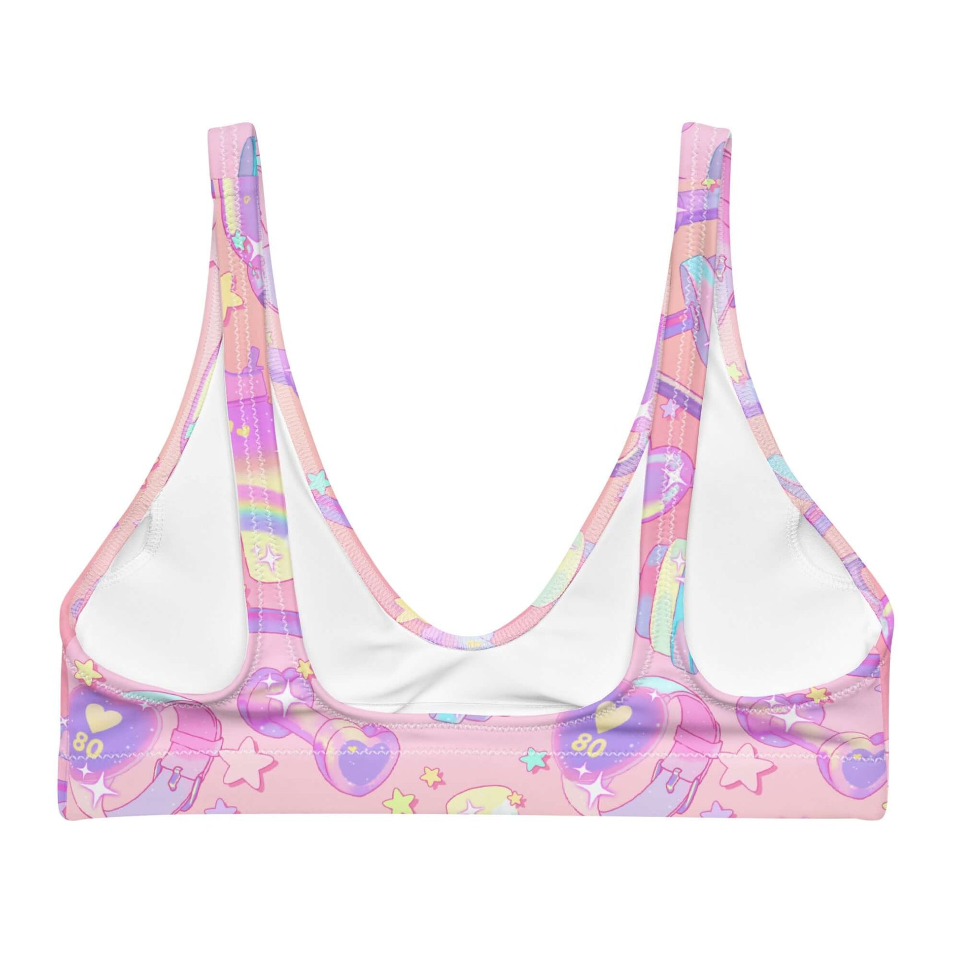 Glitter Gains Padded Bikini Top features a playful design, perfect for workouts or summer fun. Enjoy comfort and style!