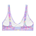 Glitter Gains Padded Bikini Top features a fun print, perfect for workouts or summer adventures. Comfortable and stylish!