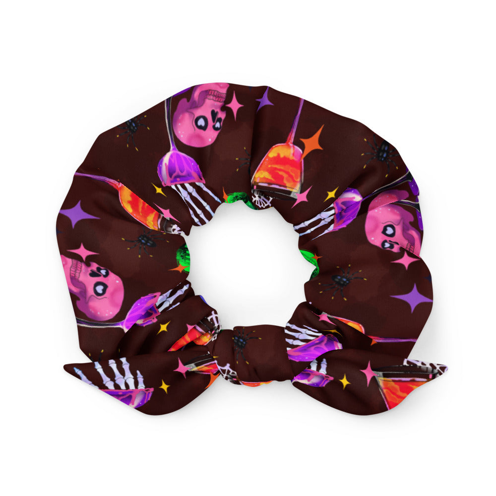 Creepy-cute Monster Party Scrunchie in vibrant colors, perfect for keeping your hair stylish and in check.