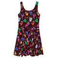 Colorful Monster Party Skater Dress featuring a fun print, perfect for showcasing your inner ghoul in style.