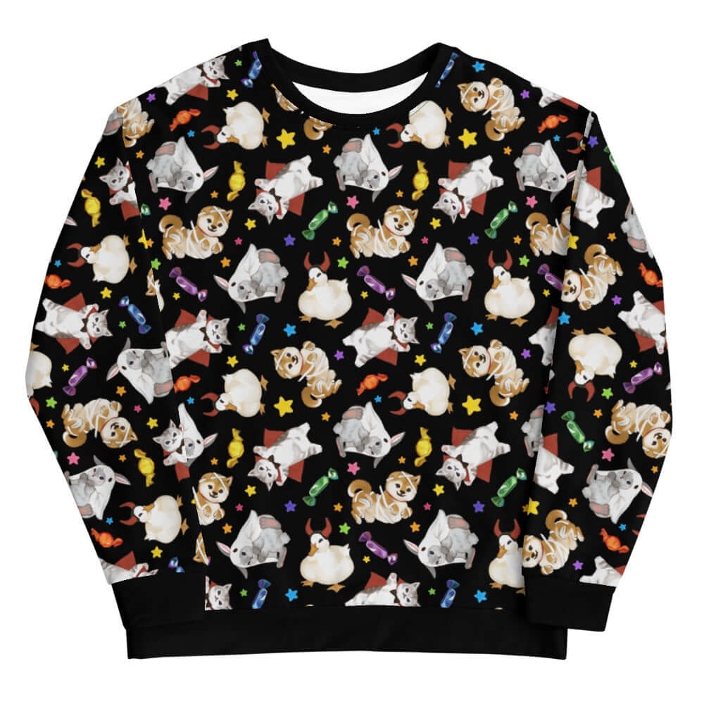 Cozy Trick or Treaters Sweatshirt, perfect for Halloween fun and year-round comfort, with a playful, festive design.