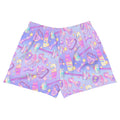 Stylish Glitter Gains Athletic Short Shorts with a fun pattern, perfect for workouts and casual wear, featuring pockets.