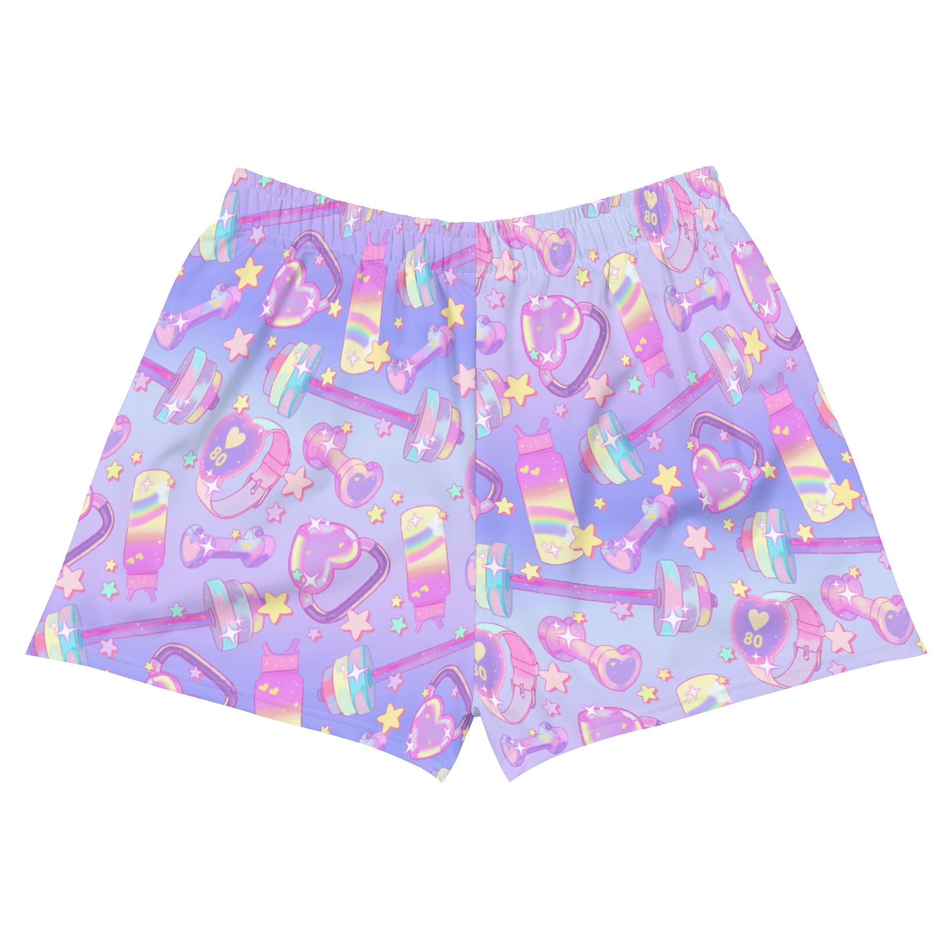 Stylish Glitter Gains Athletic Short Shorts with a fun pattern, perfect for workouts and casual wear, featuring pockets.