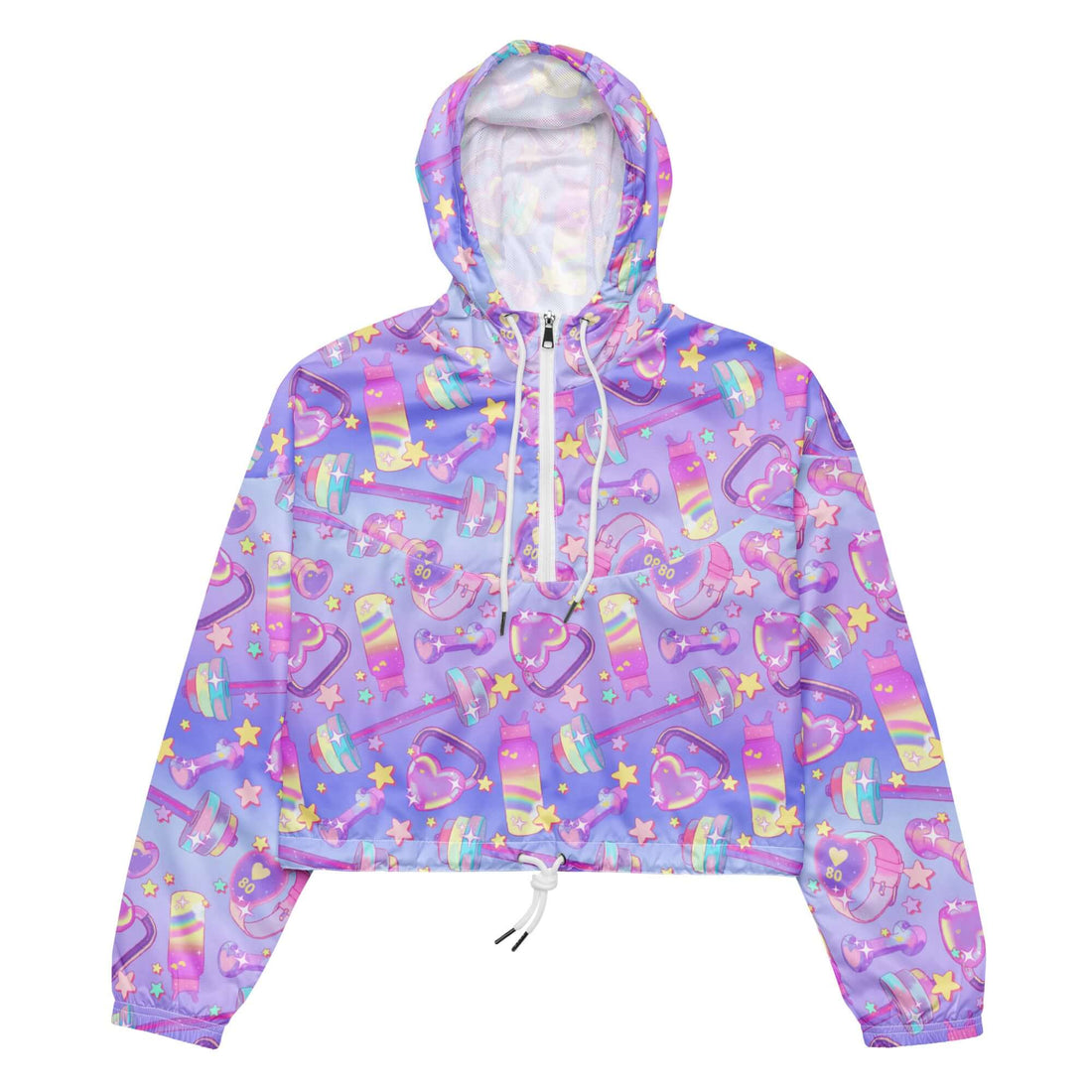 Lightweight and stylish, the Glitter Gains cropped windbreaker features a vibrant design, perfect for any adventure.