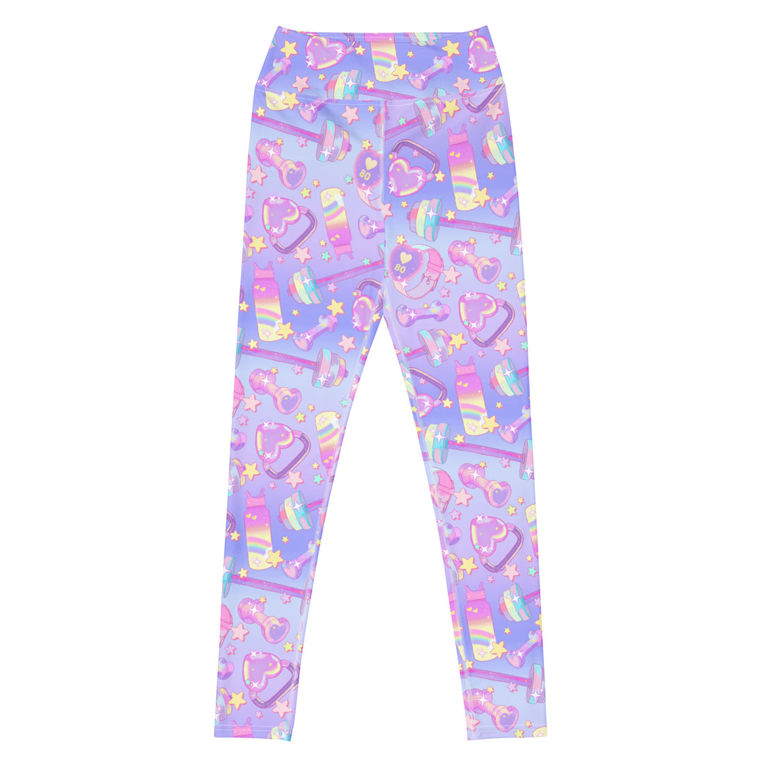 High-waisted Glitter Gains Leggings in a playful pastel design, perfect for stylish workouts and comfort.