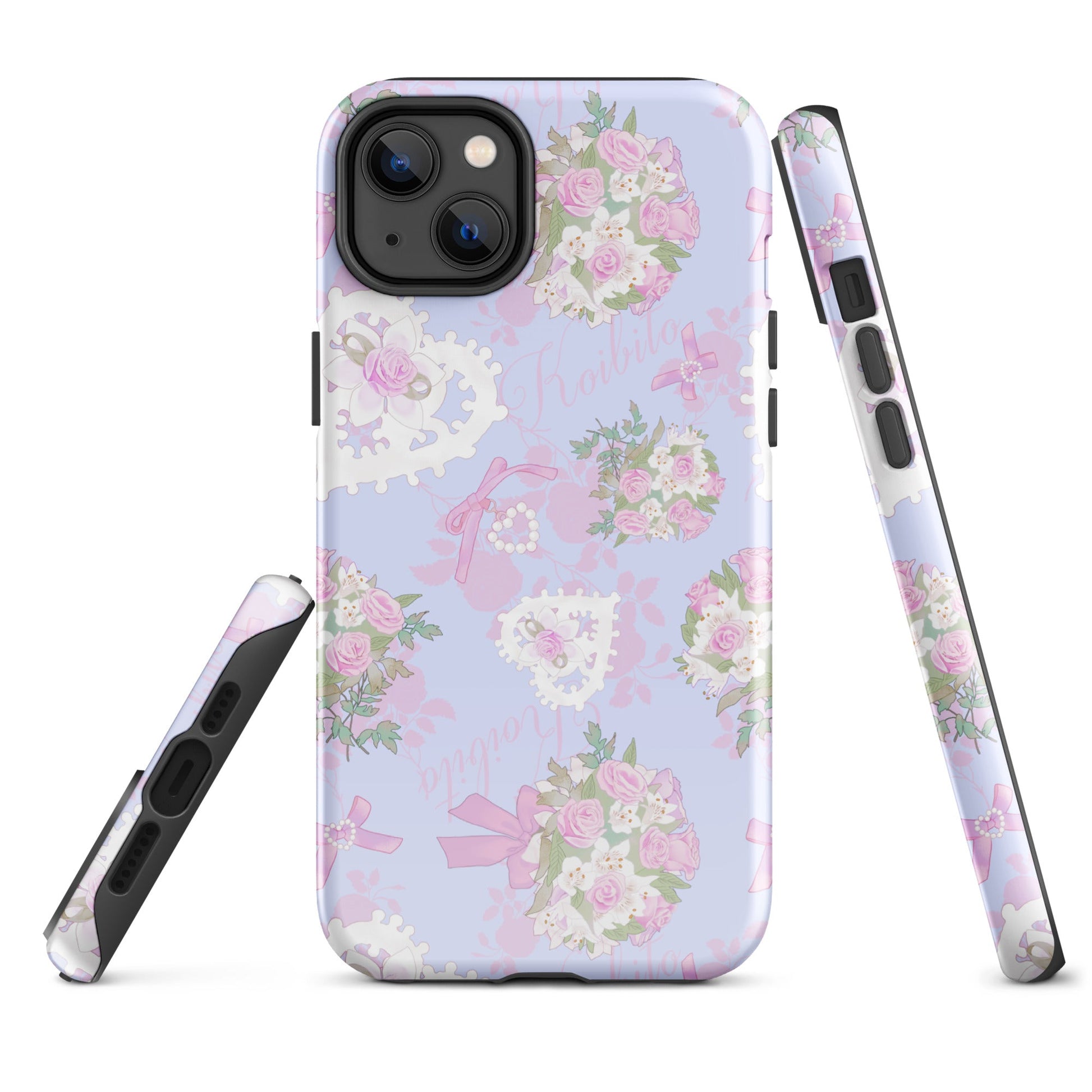 Stylish Anniversary iPhone® Tough Case features floral design, dual-layer protection, and impact resistance for safety.