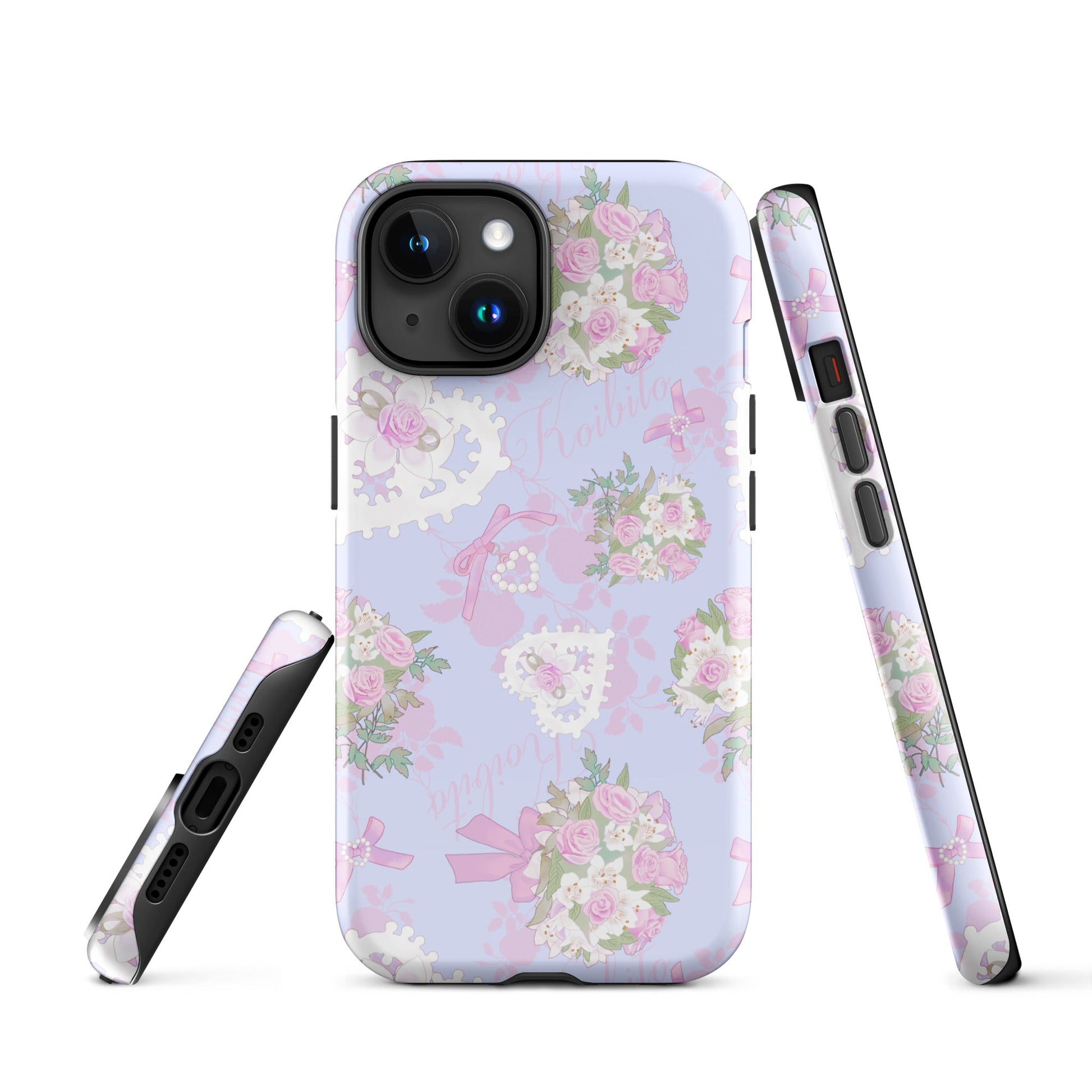Stylish Anniversary iPhone® Tough Case with floral design, offering durable protection and impact resistance.