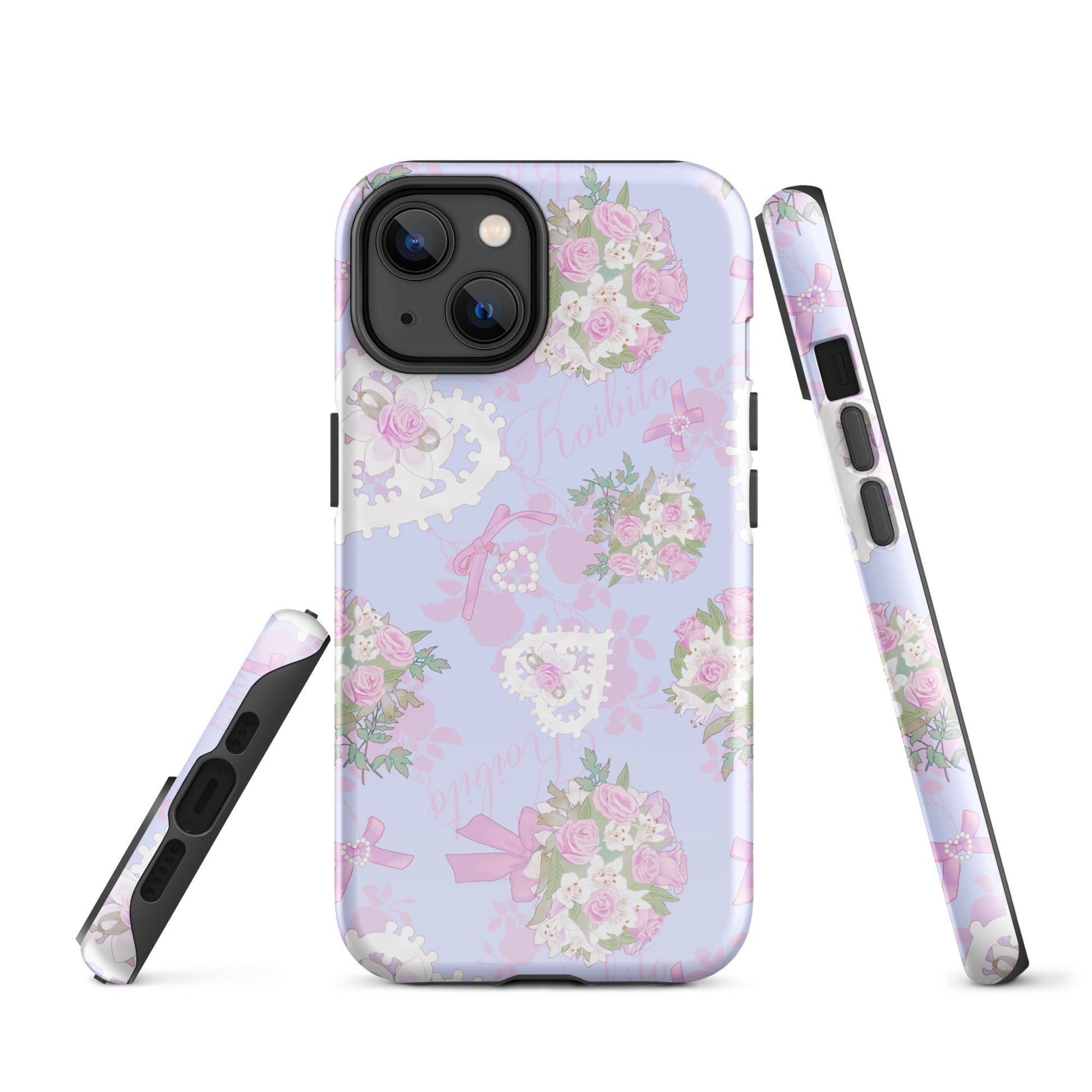 Stylish Anniversary iPhone® Tough Case features durable dual-layer protection and floral design for year-round safety.