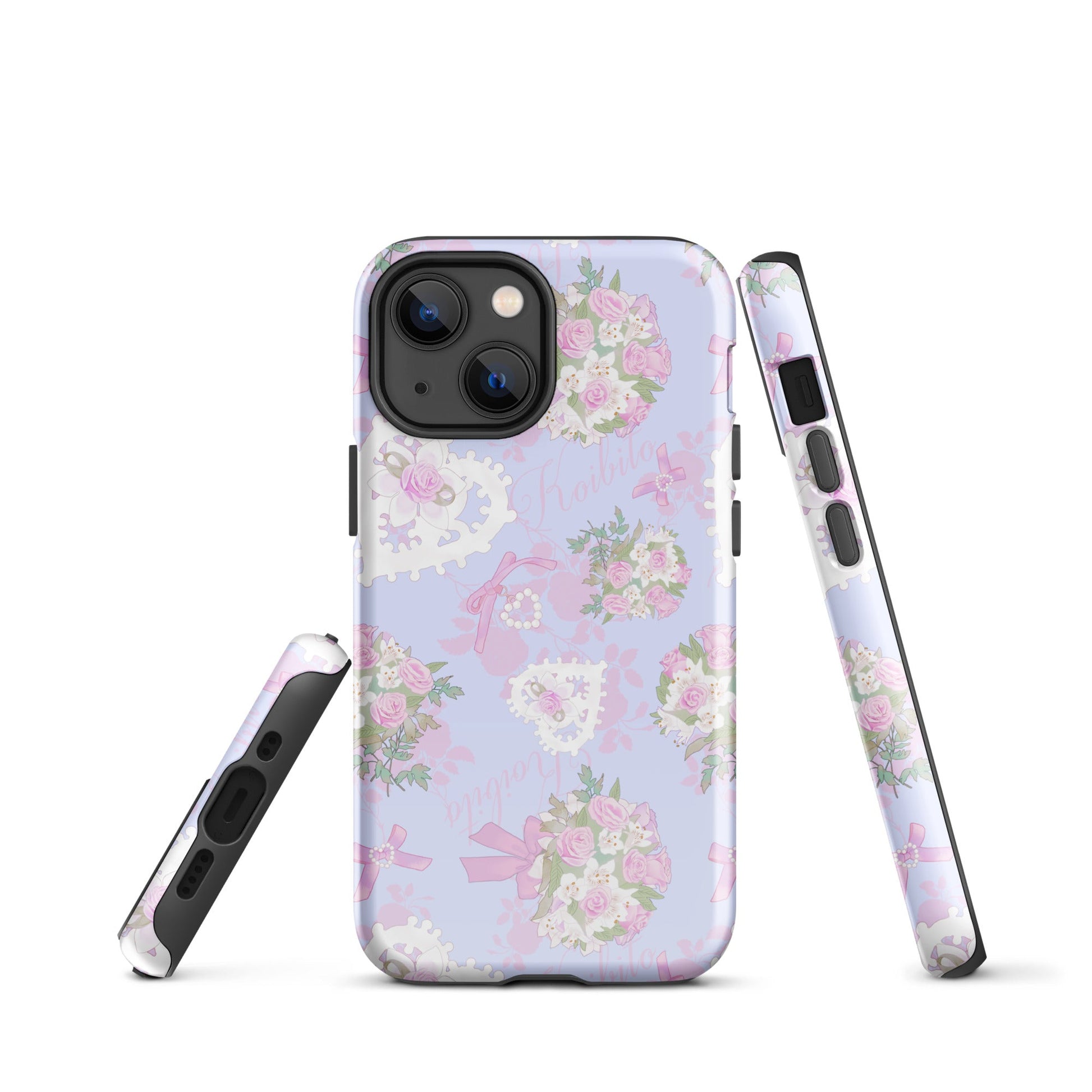 Stylish Anniversary iPhone® Tough Case featuring floral designs, offering durability and protection for your device.