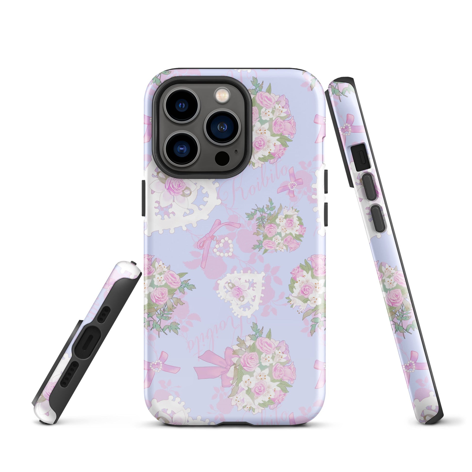 Stylish Anniversary iPhone® Tough Case featuring floral design, ensuring your phone stays safe and fashionable year-round.