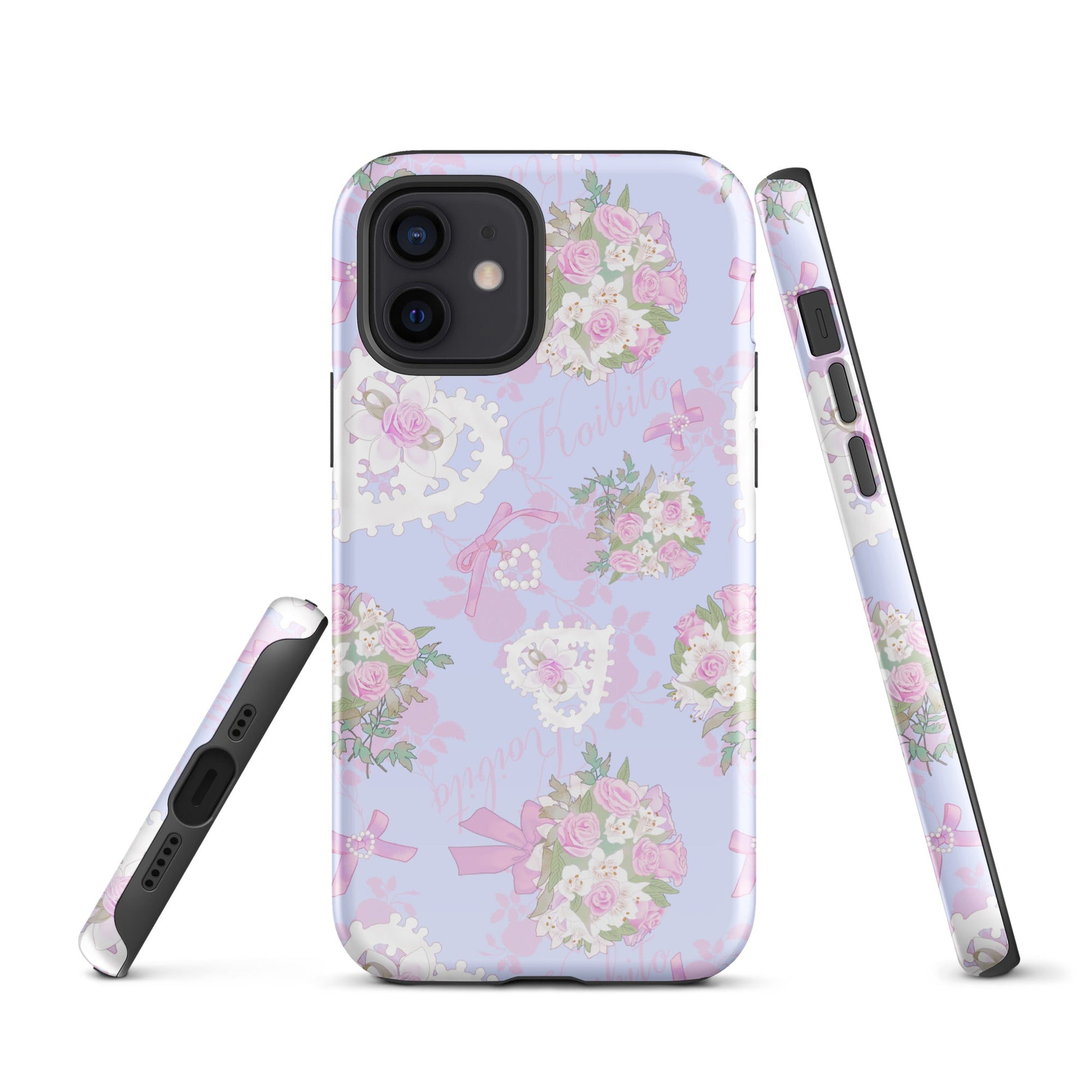 Stylish Anniversary iPhone® Tough Case featuring floral designs, offering durable protection and impact absorption.