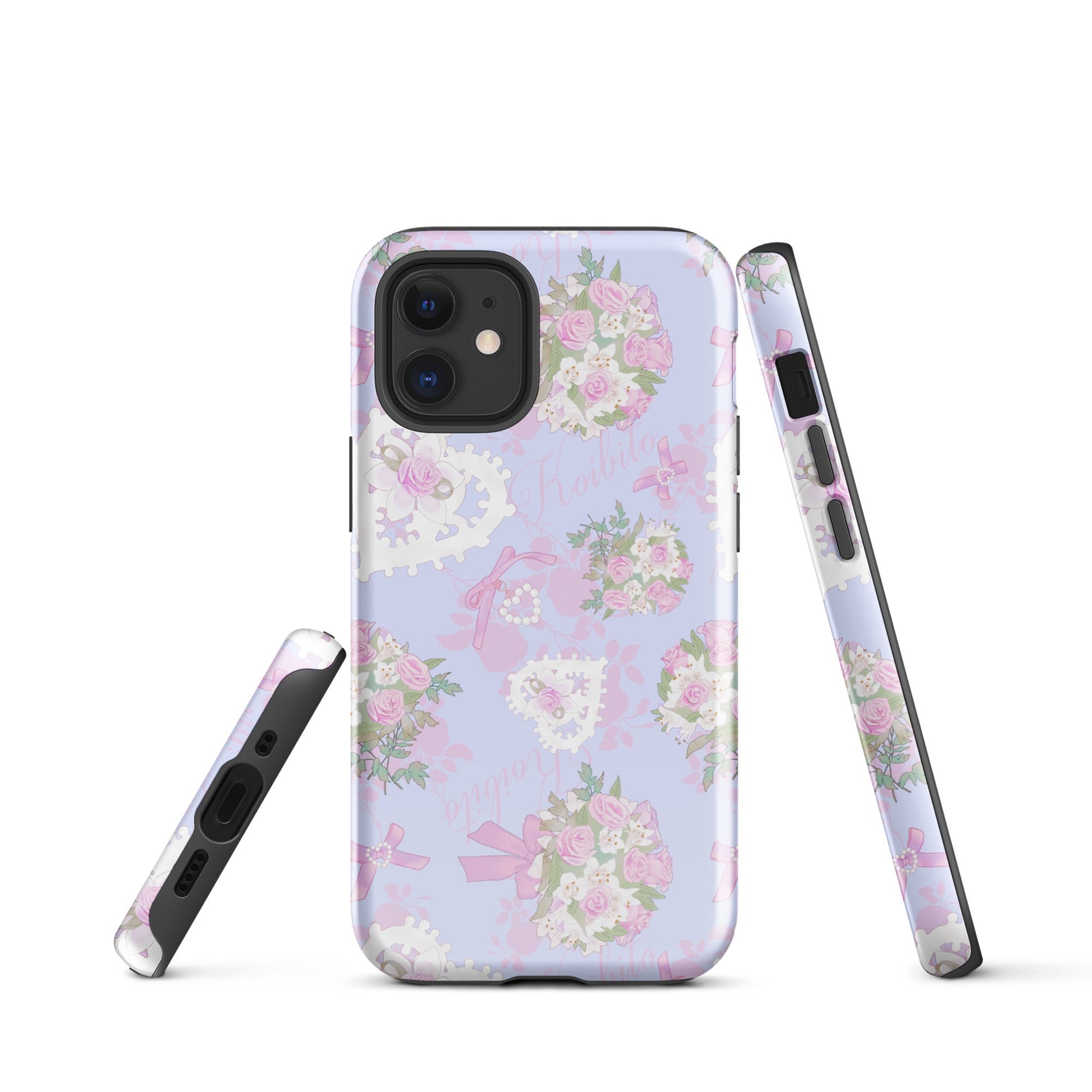 Stylish Anniversary iPhone® Tough Case with floral design, offering durable protection and impact absorption.