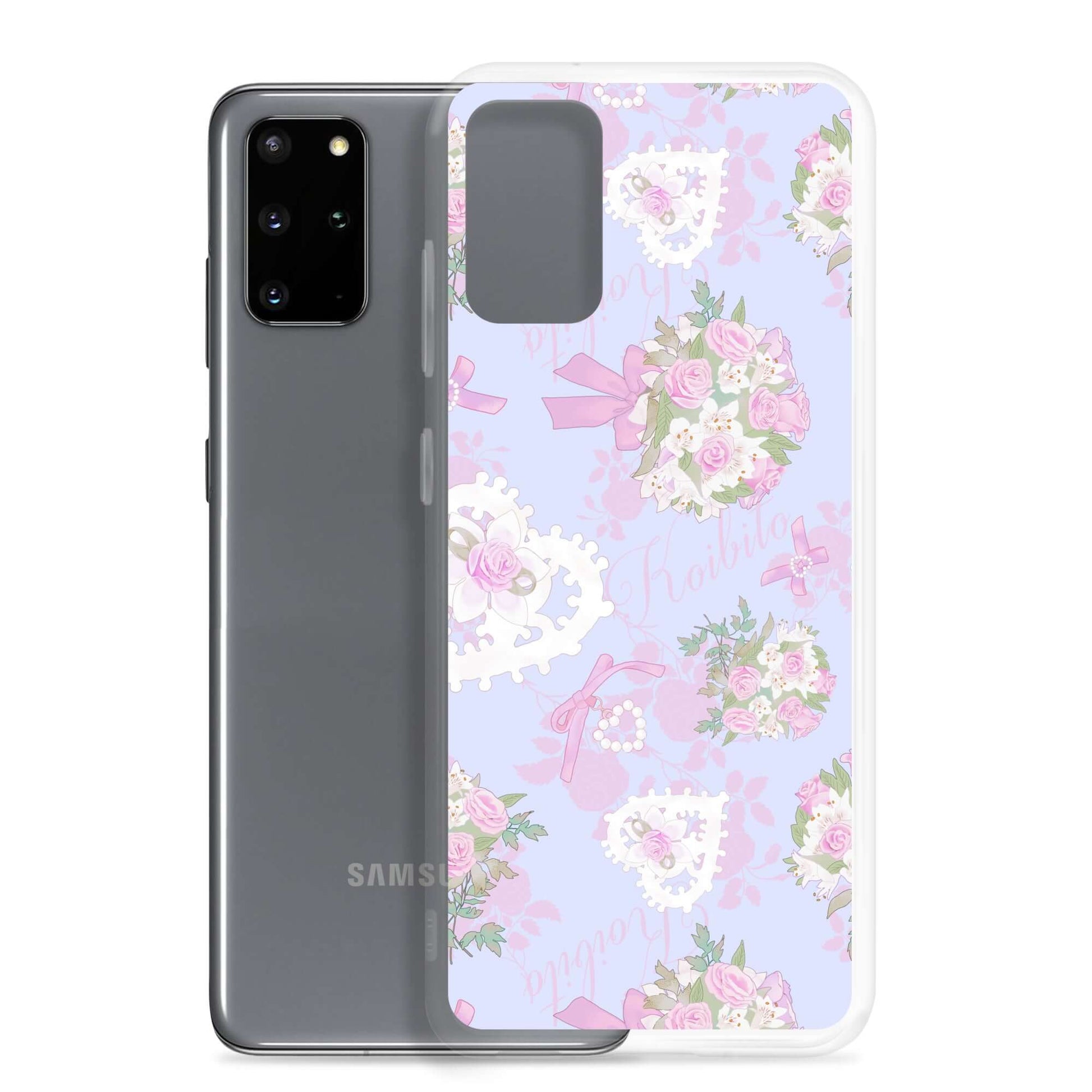 Stylish Anniversary Samsung® Clear Case features floral design, perfect for protecting your phone in elegance.