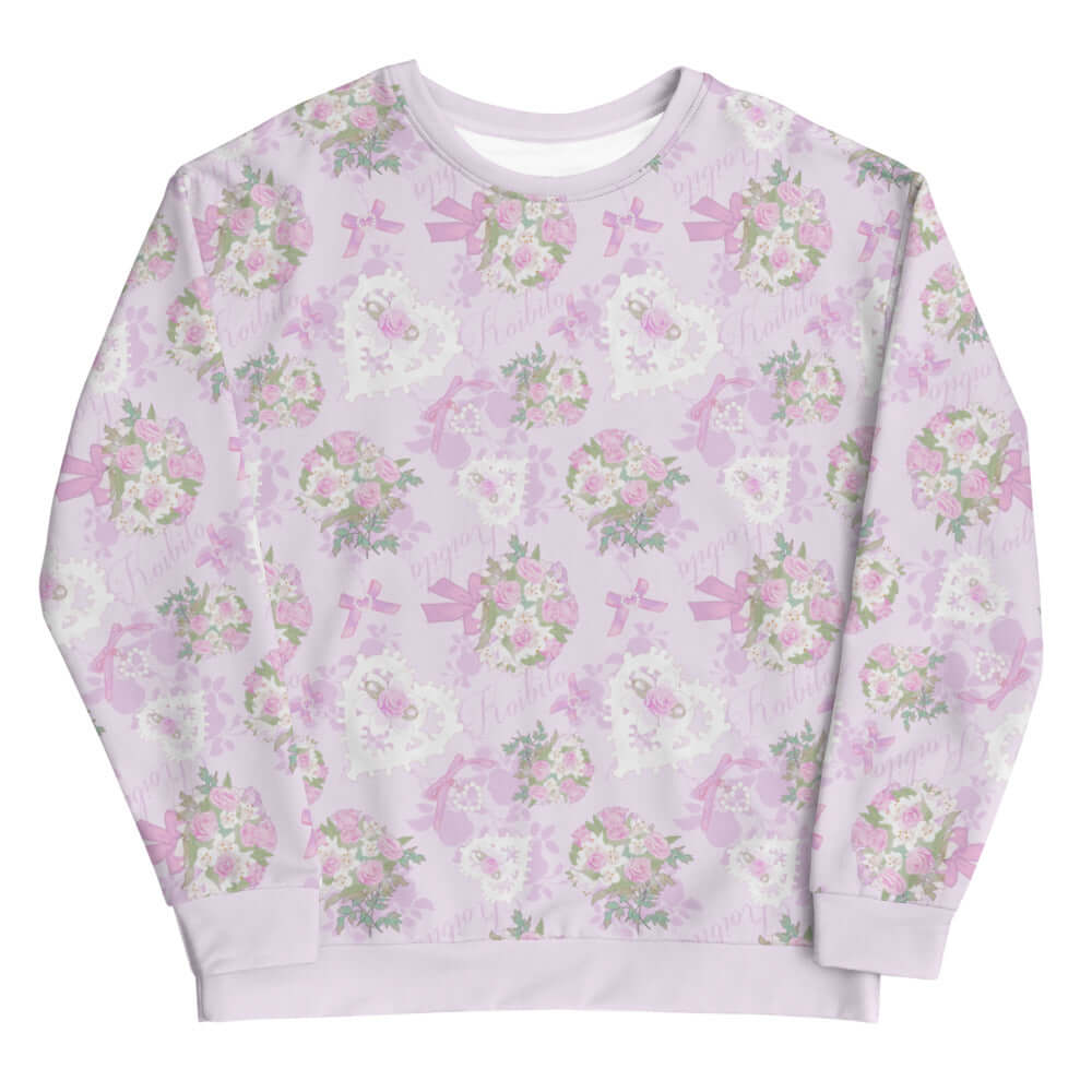 Anniversary Sweatshirt in pastel floral design, perfect for adding charm to any outfit. Ideal for shoujo manga fans.