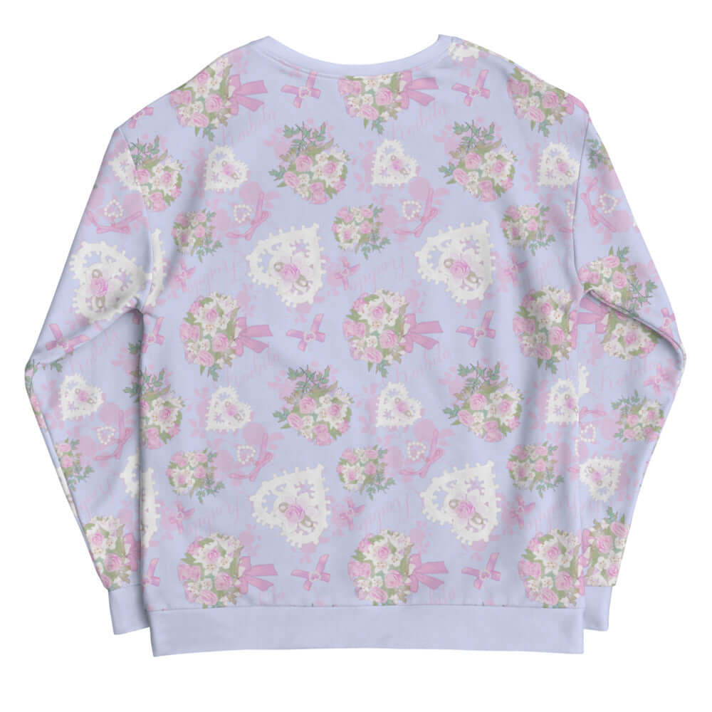 Cute floral patterns adorn the cozy Anniversary Sweatshirt, perfect for a stylish yet comfortable look.