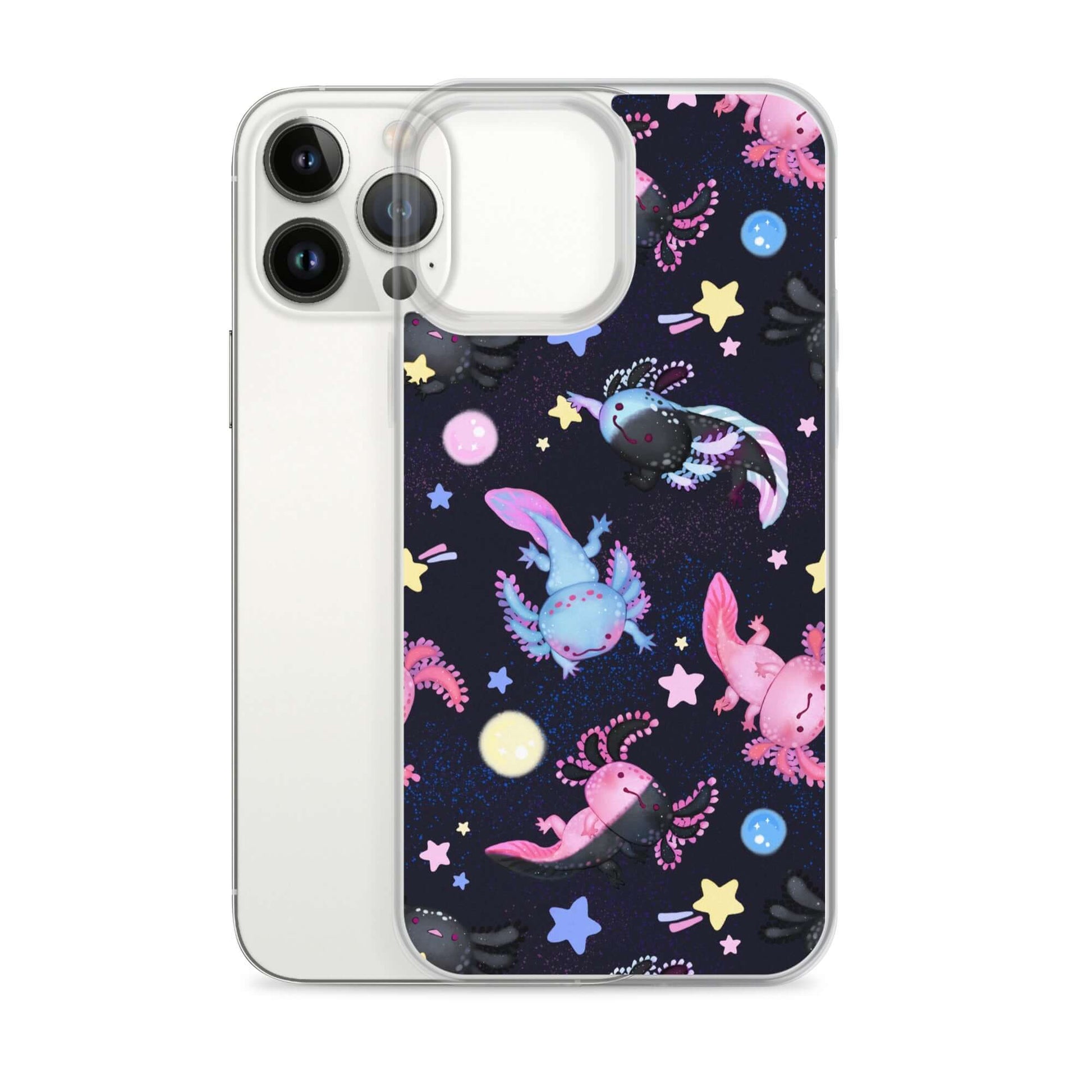 Colorful Axolotl iPhone® Clear Case features a solid back and flexible sides for ultimate protection and style.