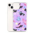 Colorful Axolotl iPhone® Clear Case featuring playful designs, perfect for protecting against scratches and dirt.