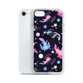 Colorful Axolotl iPhone® Clear Case showcasing vibrant designs, offering protection against scratches and dust.